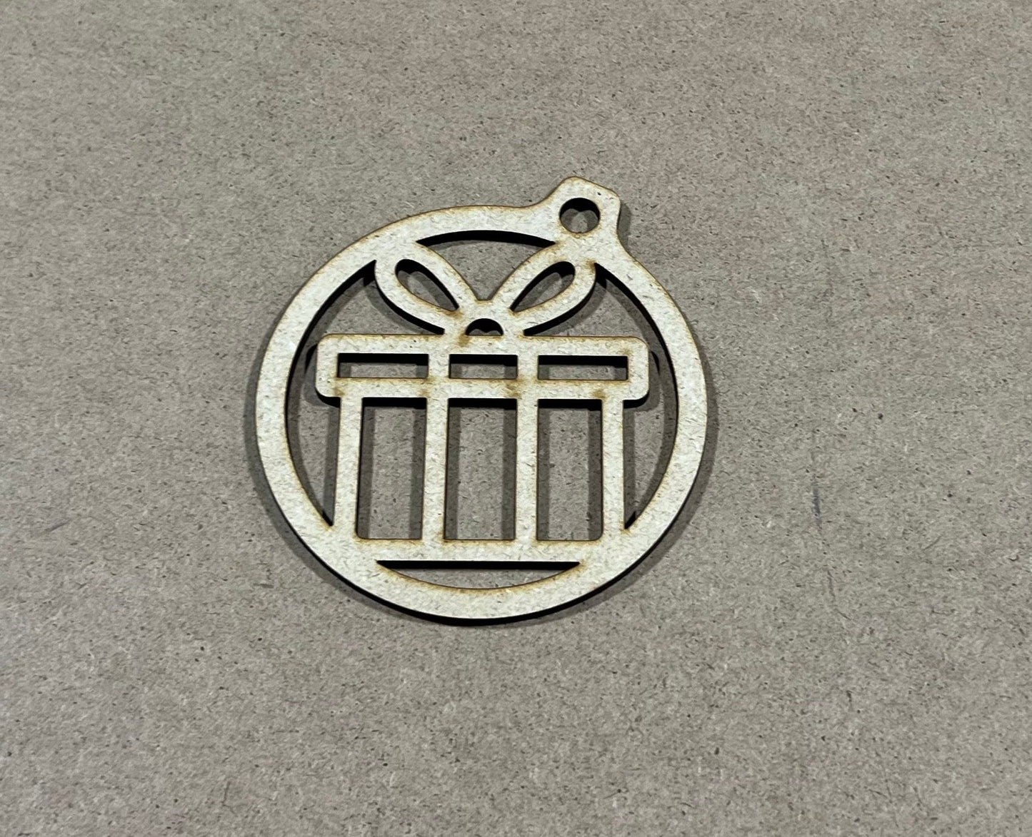 Present Ornament, Laser Engraved Ornament , Christmas Ornament