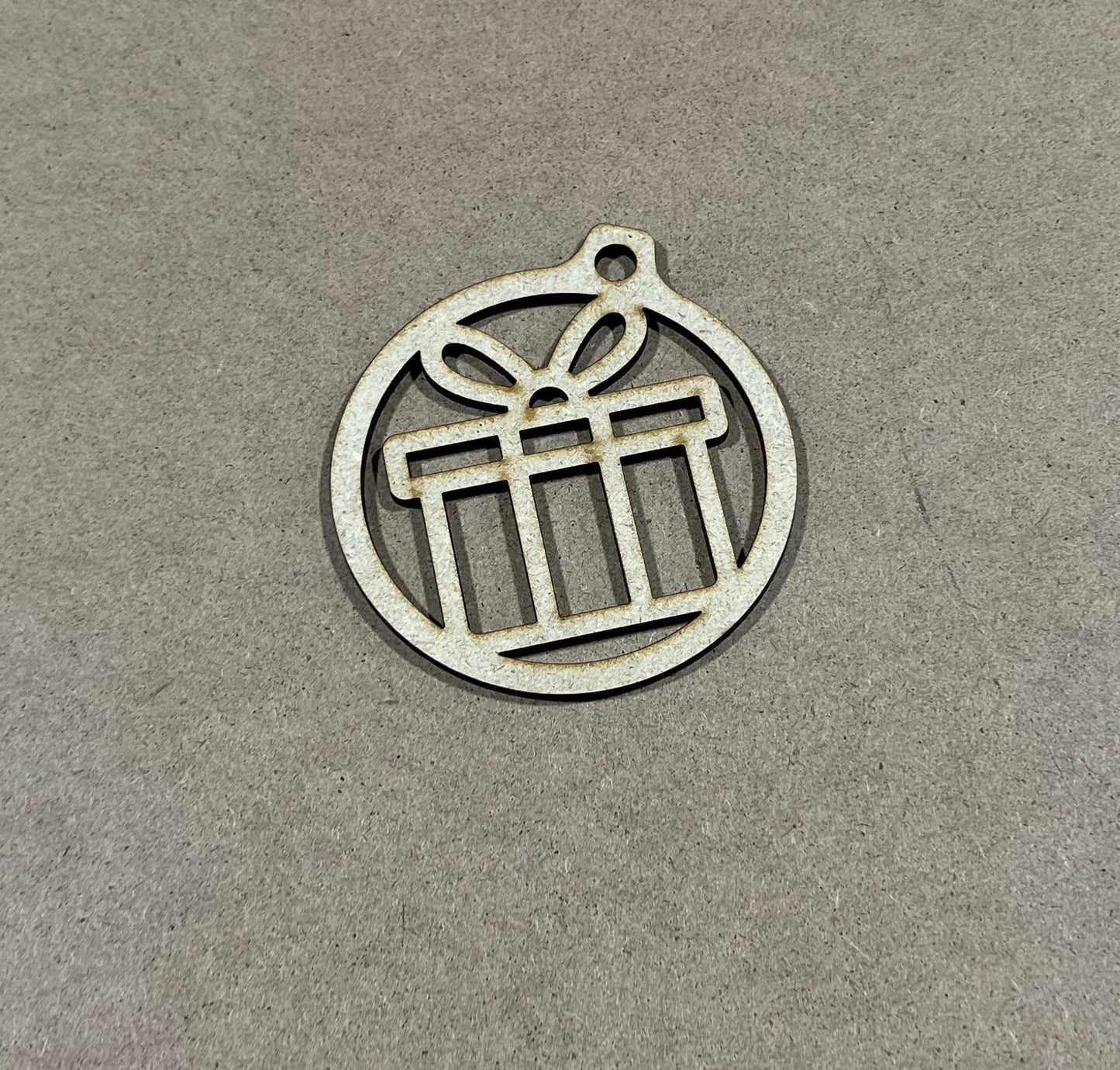 Present Ornament, Laser Engraved Ornament , Christmas Ornament