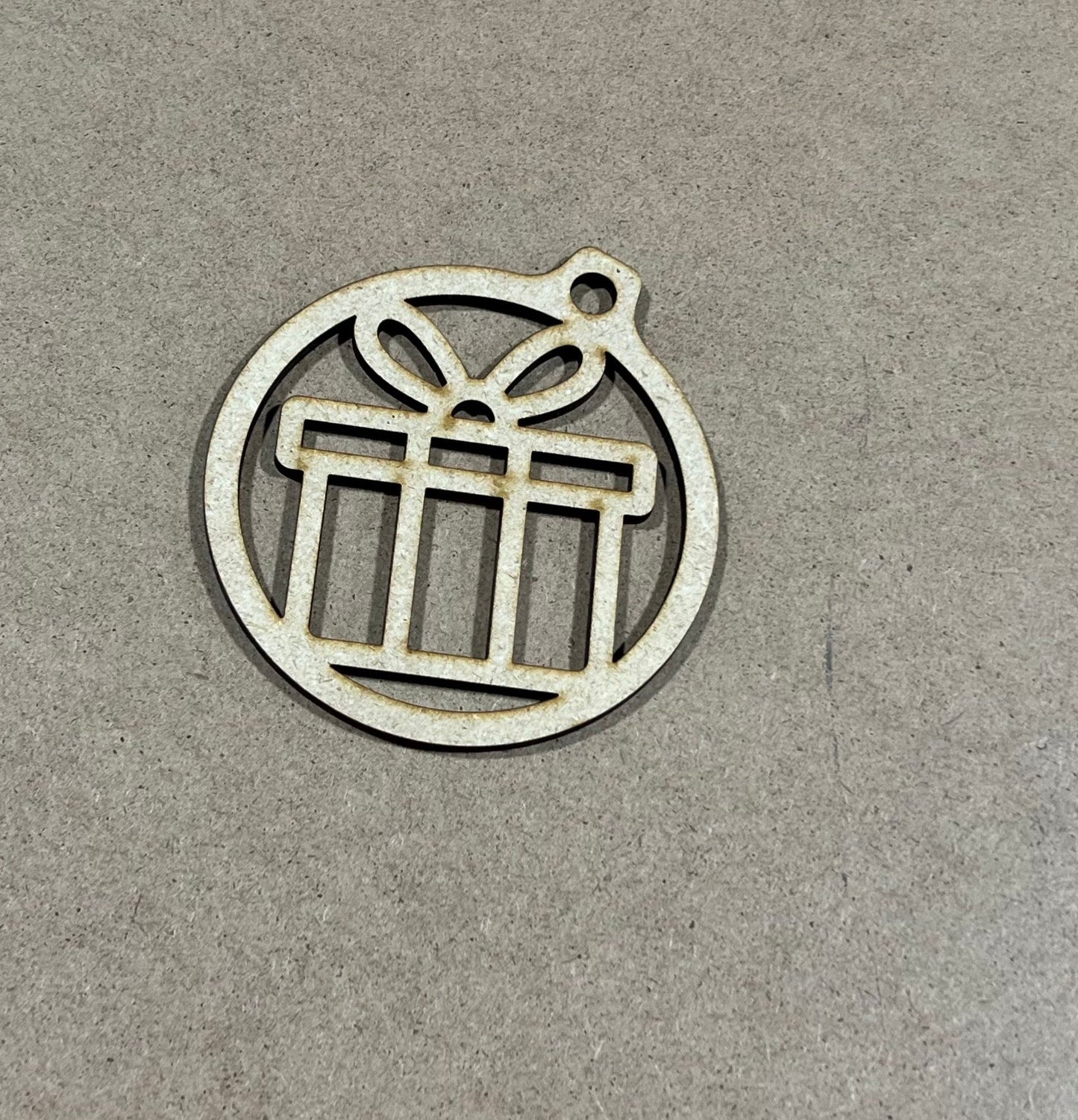 Present Ornament, Laser Engraved Ornament , Christmas Ornament