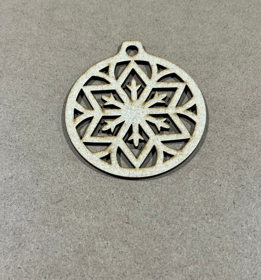 Snowflake Ornament  ,  Laser Engraved Ornament , Christmas Ornament