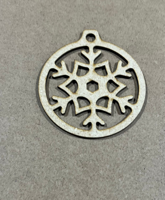 Snowflake Ornament  ,  Laser Engraved Ornament , Christmas Ornament