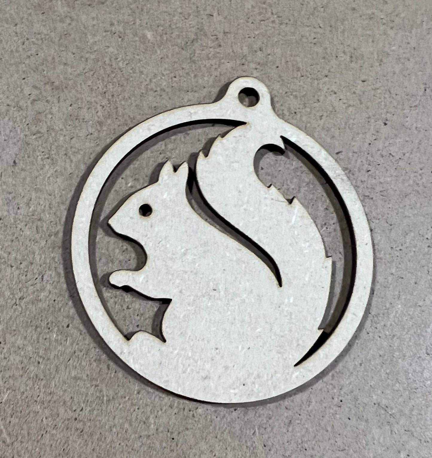 Squirrel Ornament , Laser Engraved Ornament , Christmas Ornament
