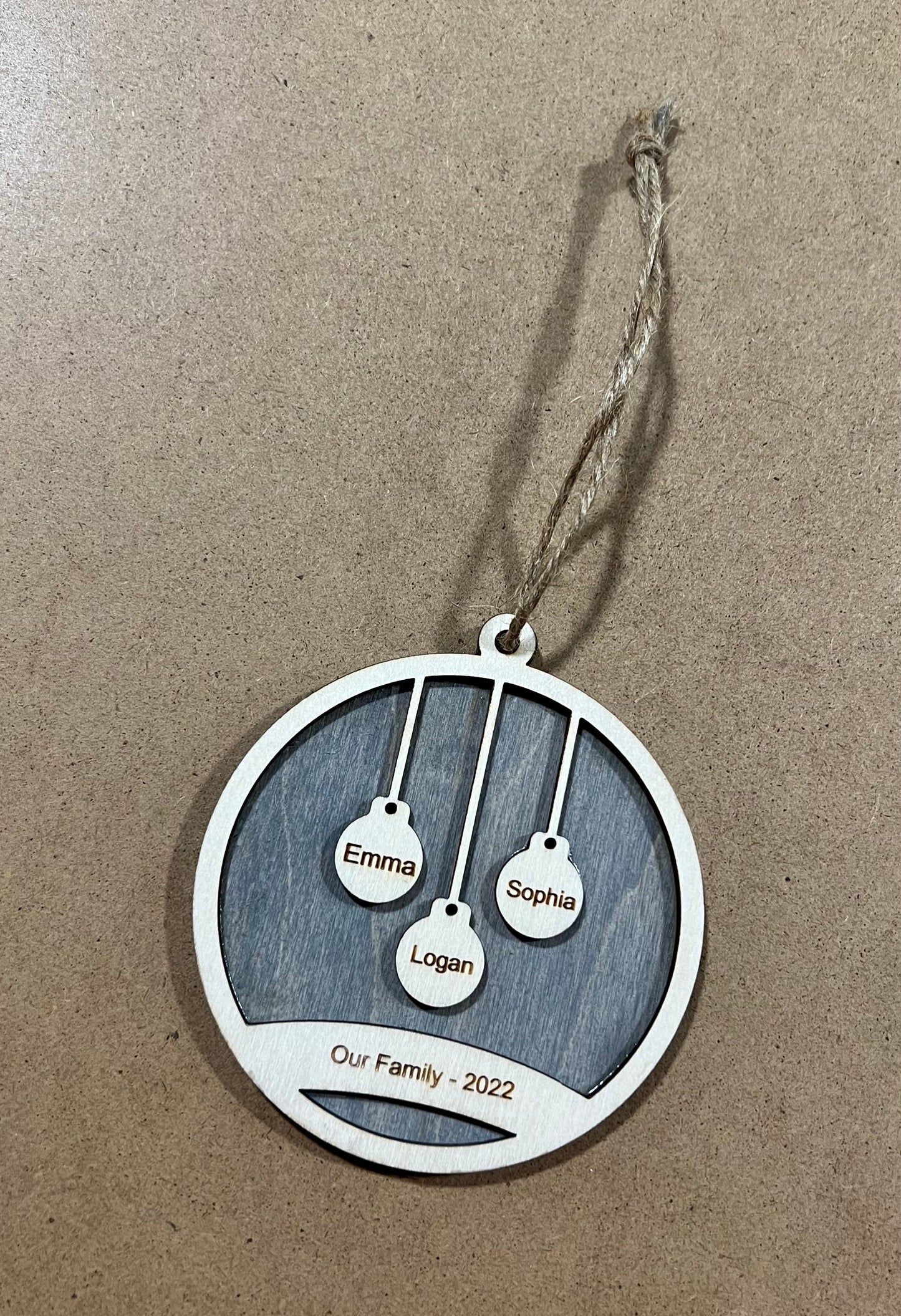 Personalized Family Ornament , Christmas Ball