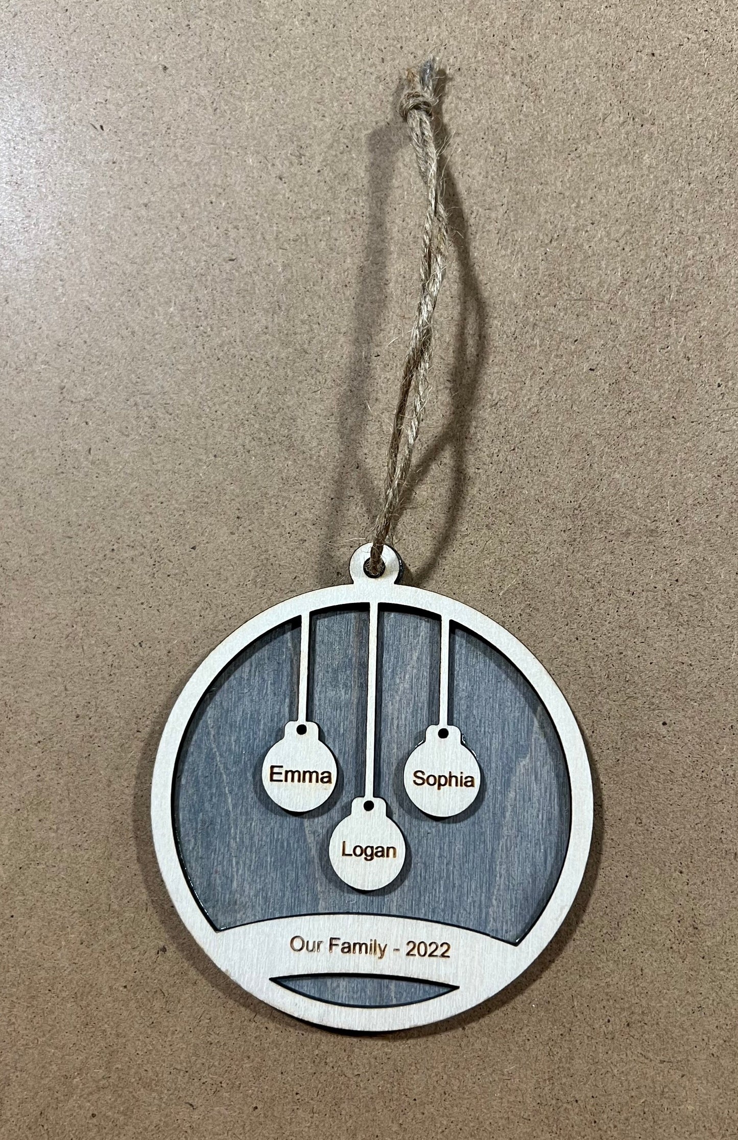 Personalized Family Ornament , Christmas Ball