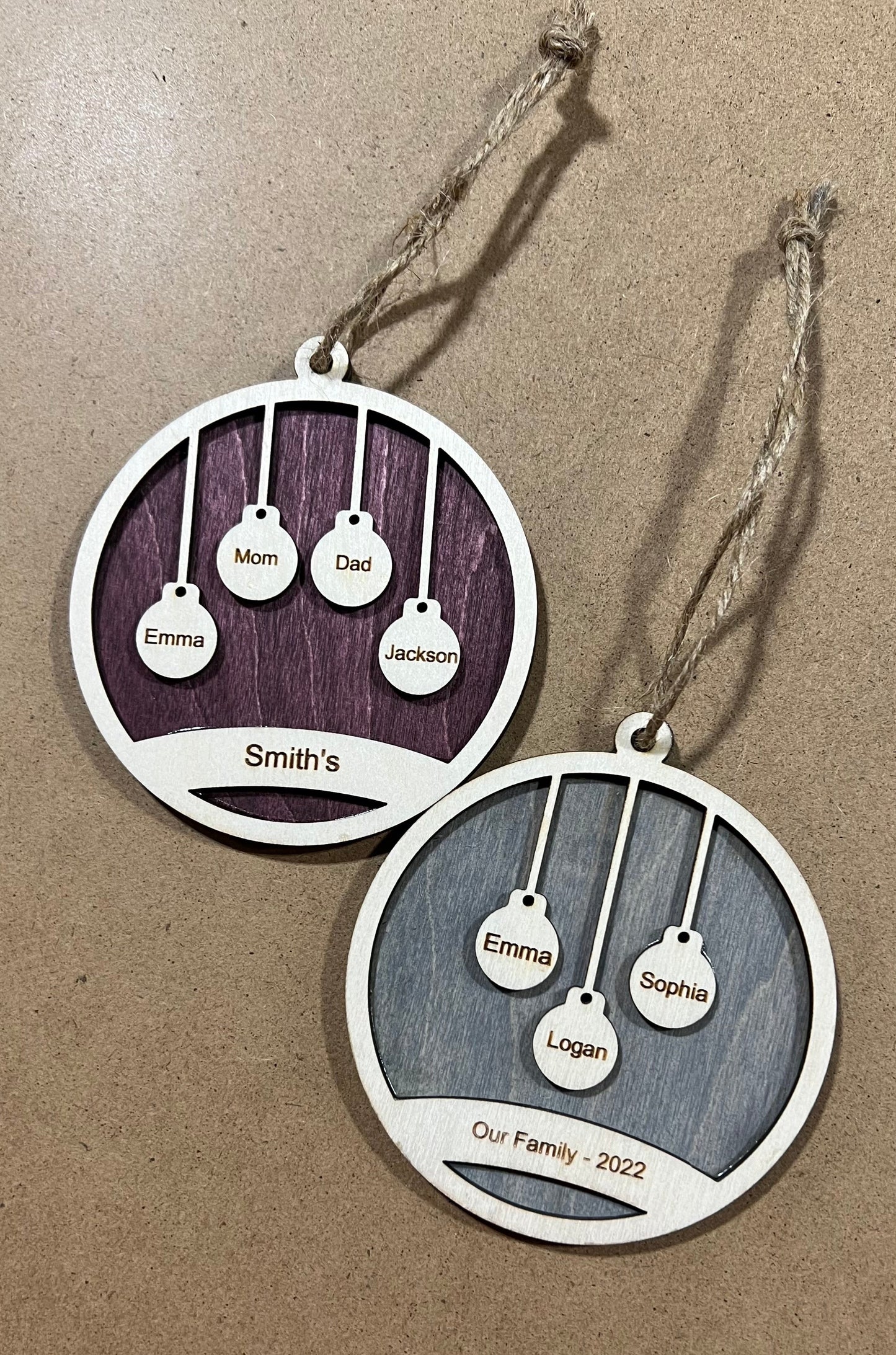 Personalized Family Ornament , Christmas Ball