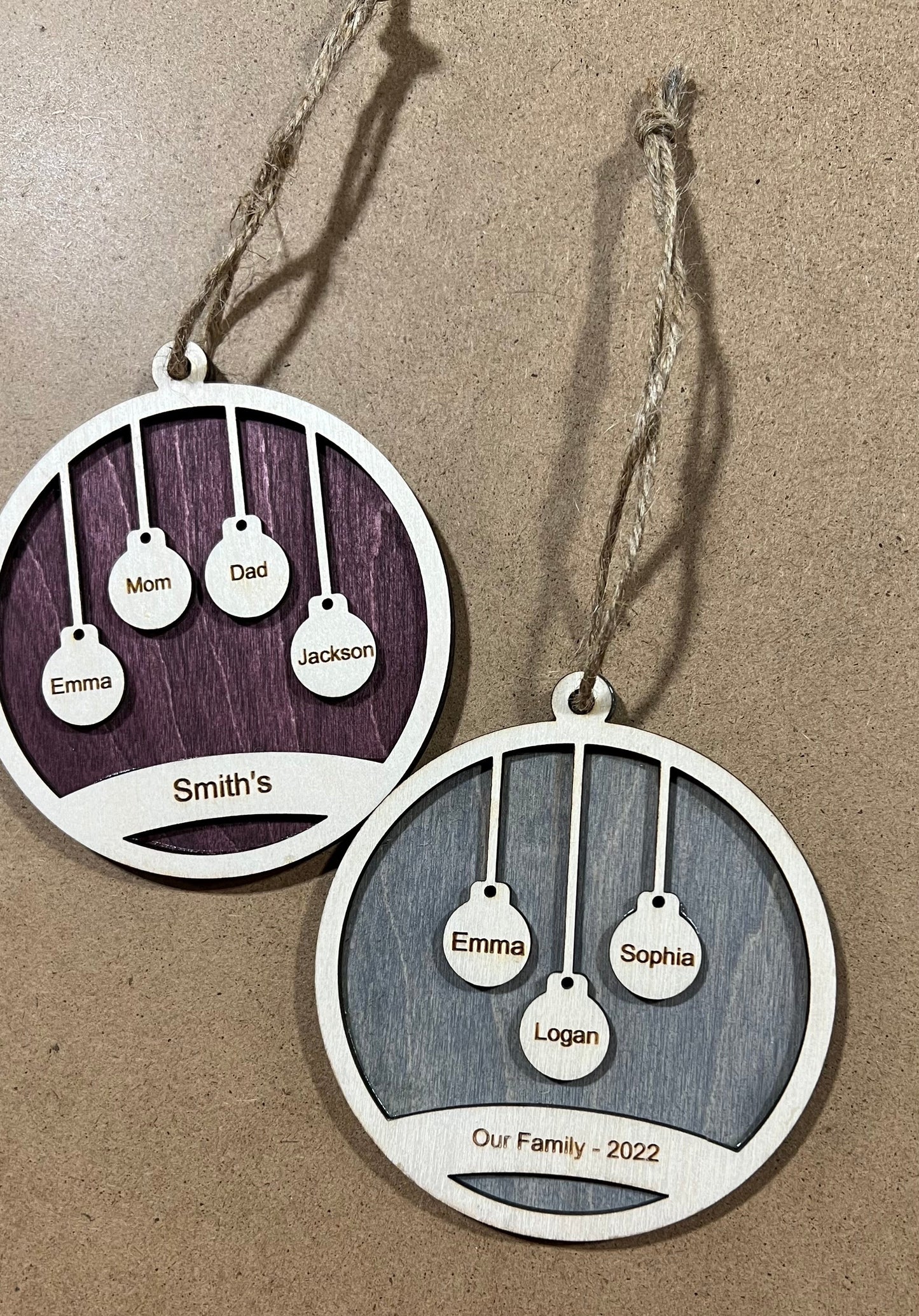 Personalized Family Ornament , Christmas Ball