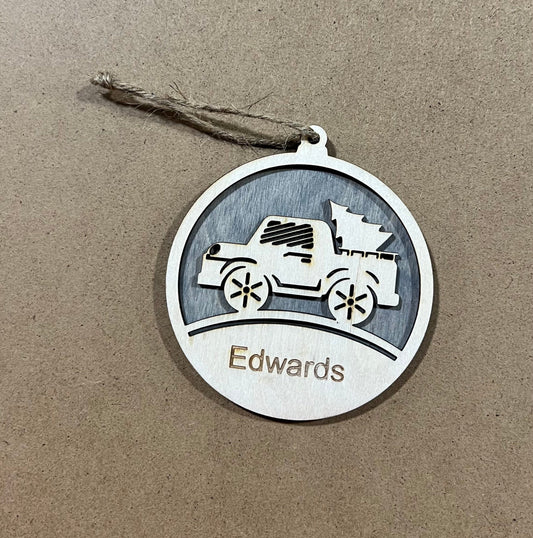 Personalized Family Truck Ornament , Custom Ornament , Truck custom ornament