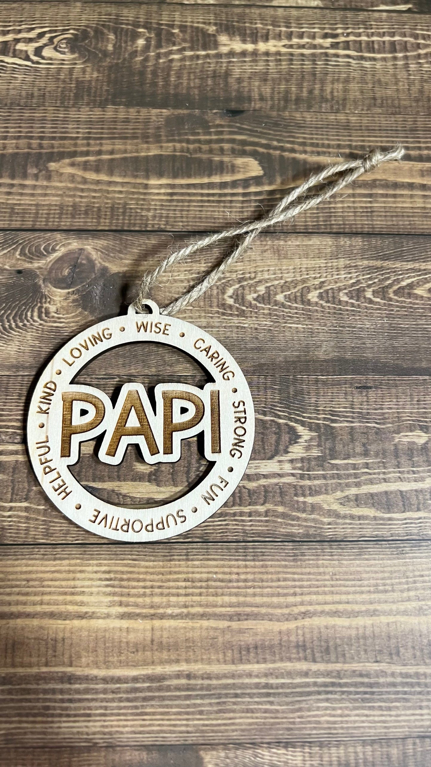 PAW Ornament ,Personalized Ornament,  Wooden Family Ornament ,  Laser Engraved Wood Ornament
