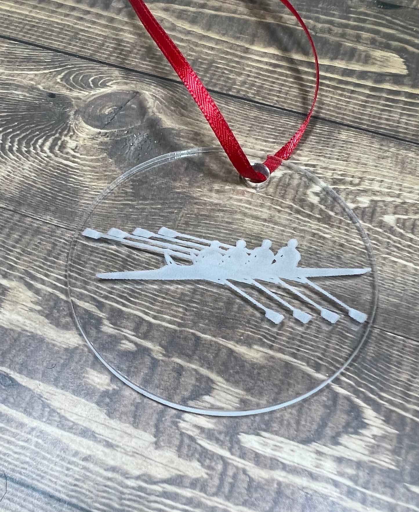 Custom Acrylic Rowing Ornament, Laser Engraved Ornament, Rowing Lover Custom