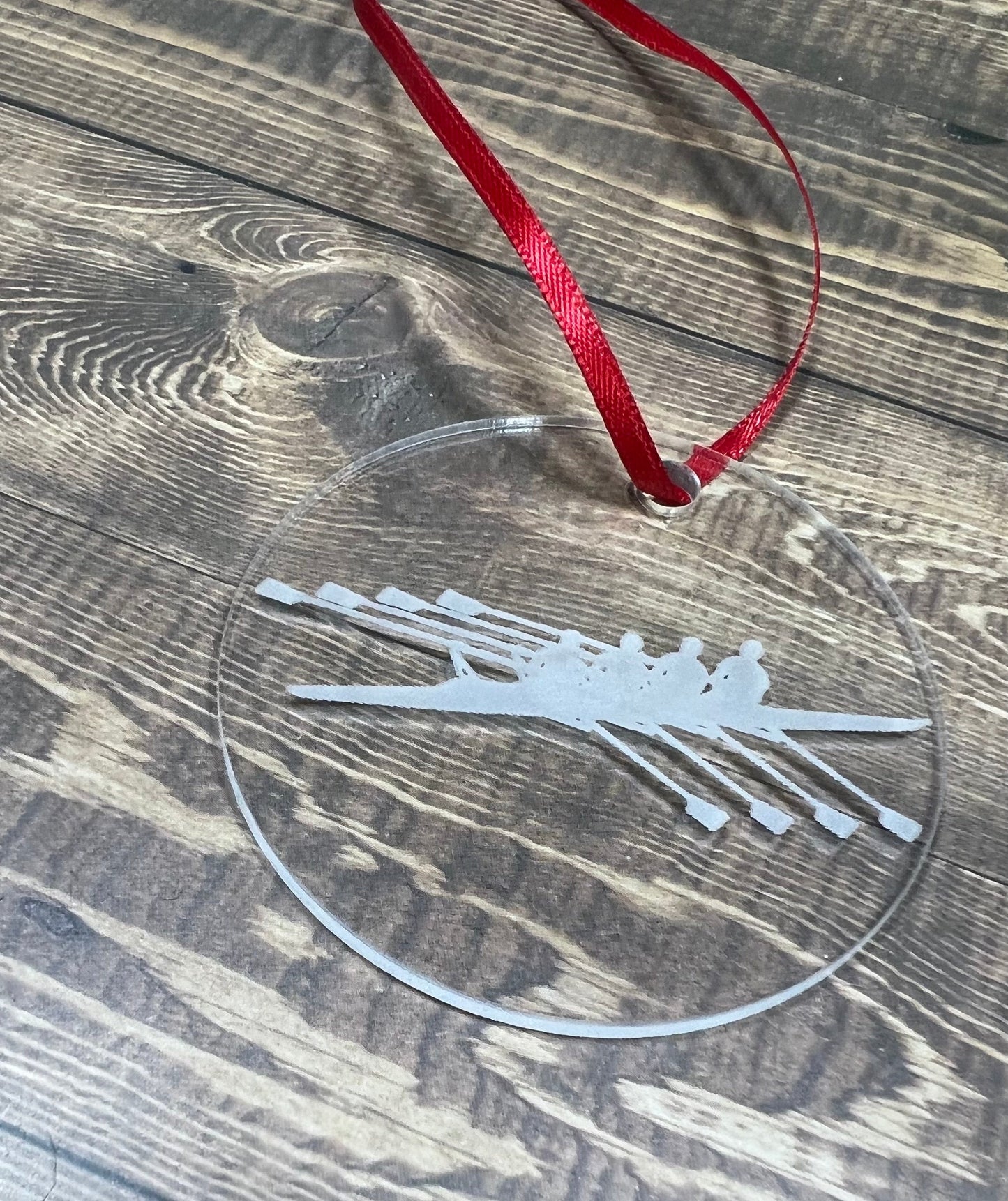 Custom Acrylic Rowing Ornament, Laser Engraved Ornament, Rowing Lover Custom