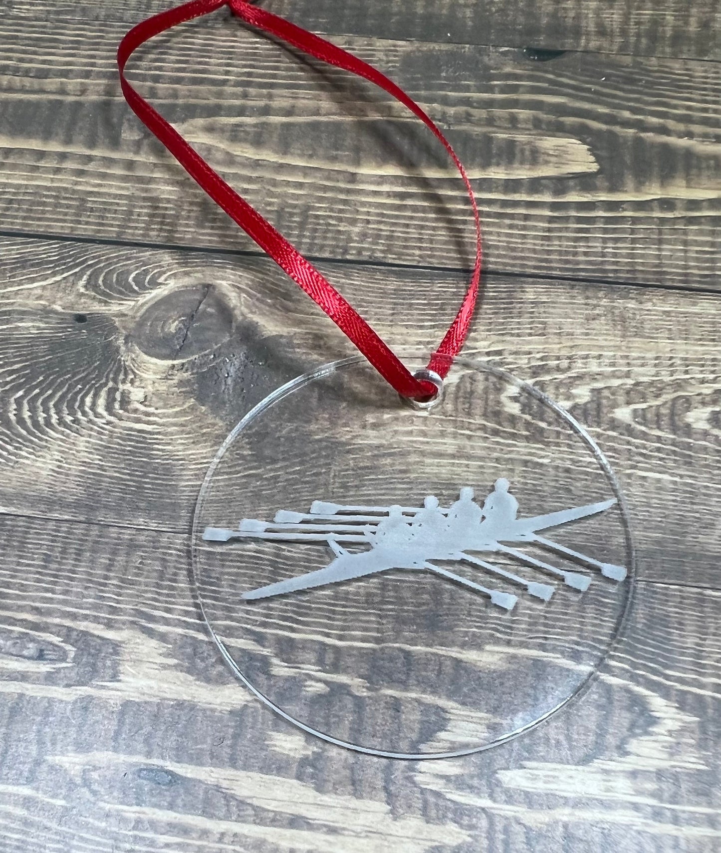 Custom Acrylic Rowing Ornament, Laser Engraved Ornament, Rowing Lover Custom