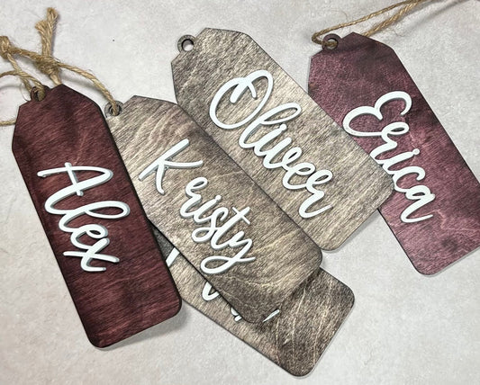 Stocking Tags, Personalized Stocking Tags, Wooden Tags, Wooden Gift Tags, Custom Name Tag