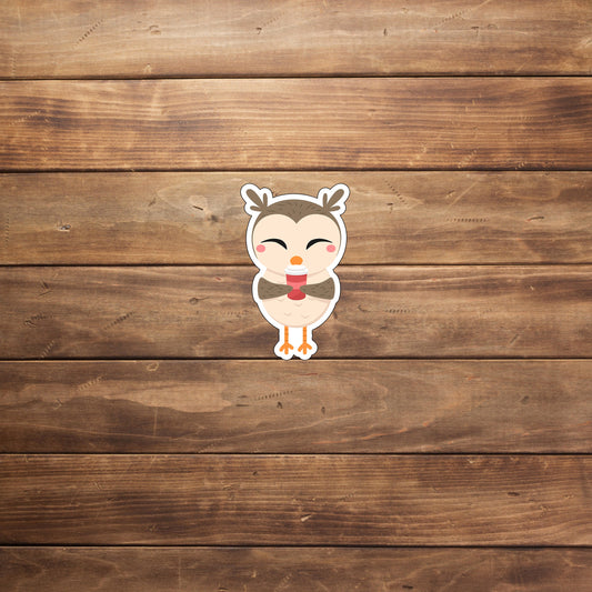 Owl Drink Coffee Sticker