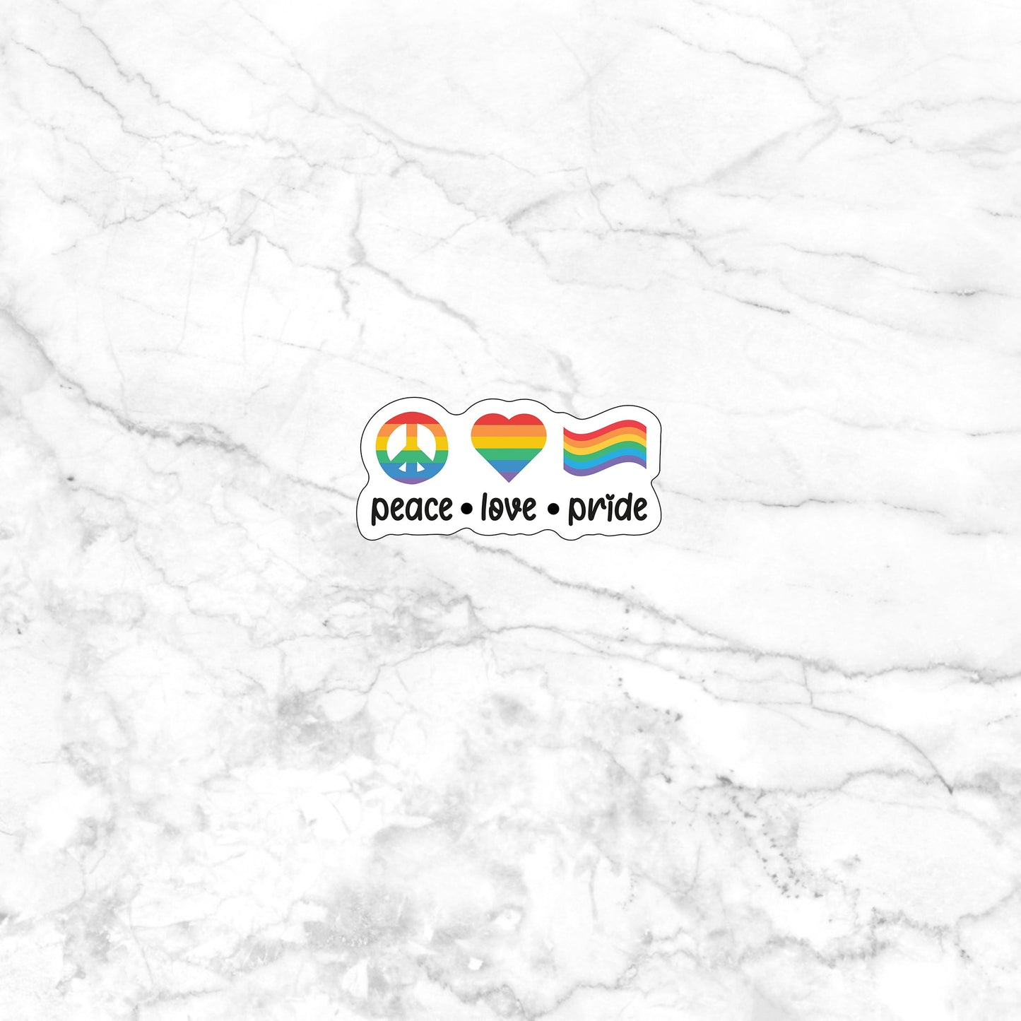 Peace love pride  Sticker,  Vinyl sticker, laptop sticker, Tablet sticker
