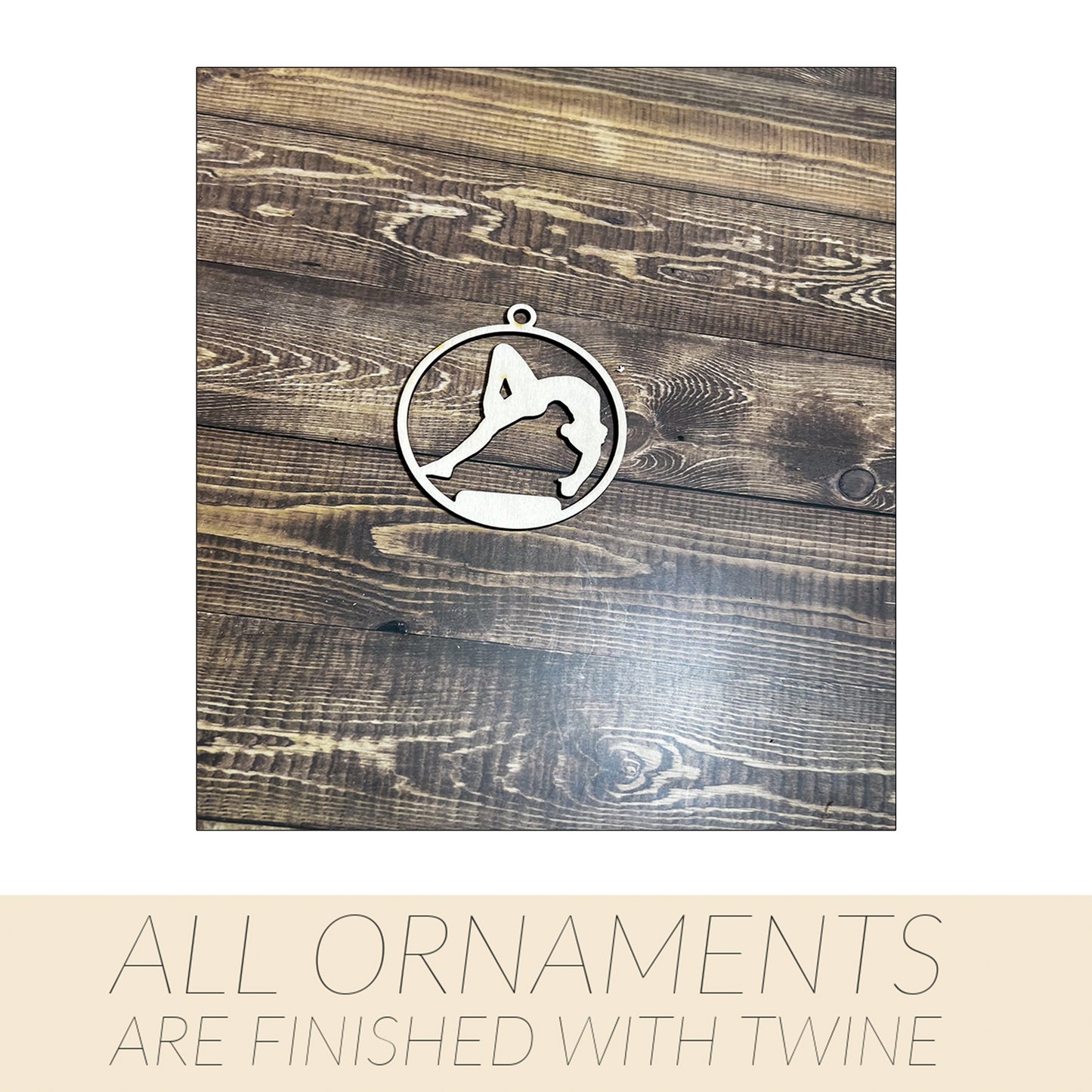 Gymnastic Ornament, Wooden Sports Ornament, Sports Ornament, Engraved Ornament, Laser Engraved Wood Ornament