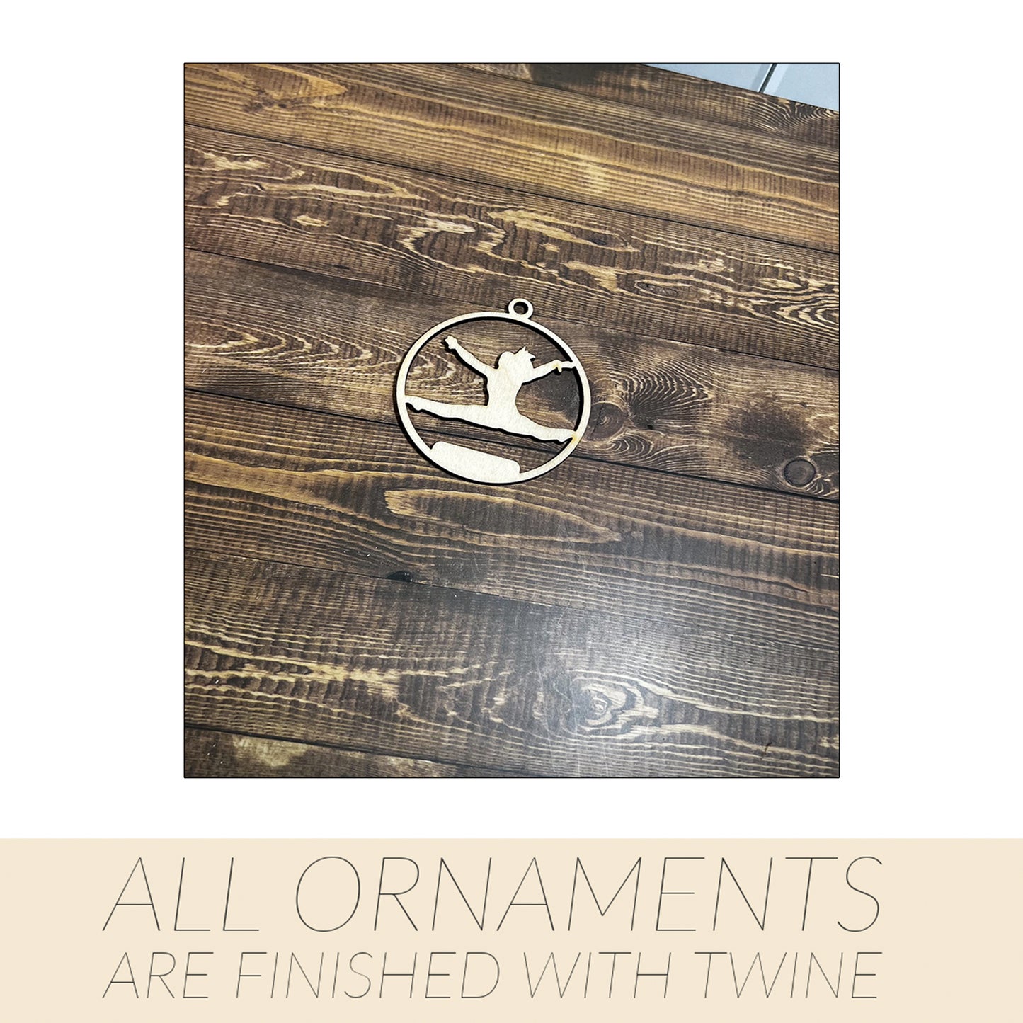 Gymnastic Ornament, Wooden Sports Ornament, Sports Ornament, Engraved Ornament, Laser Engraved Wood Ornament