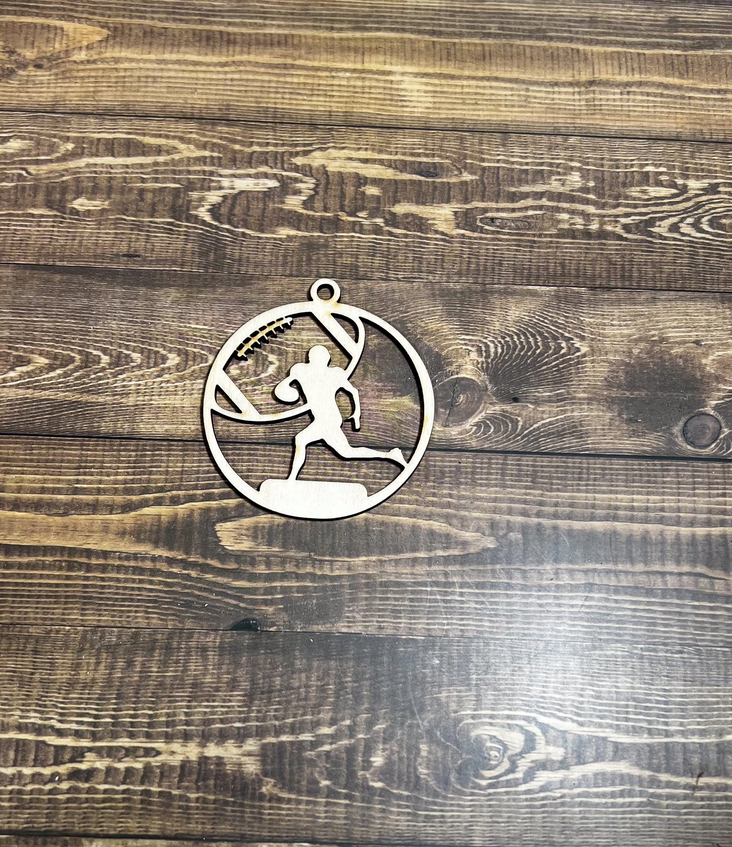Football Ornament, Wooden Sports Ornament, Sports Ornament, Engraved Ornament, Laser Engraved Wood Ornament