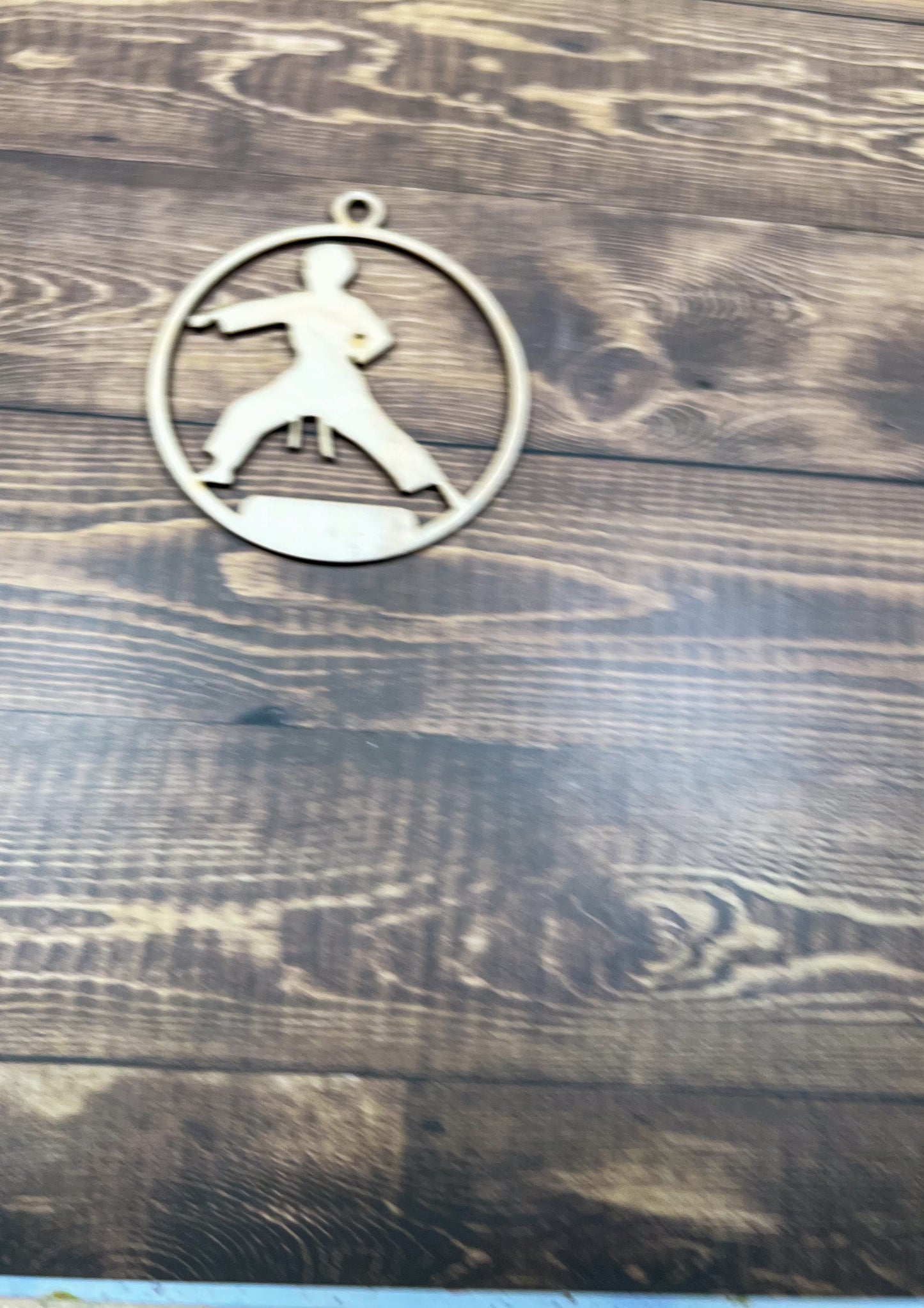 Karate Ornament, Wooden Sports Ornament, Sports Ornament, Engraved Ornament, Laser Engraved Wood Ornament