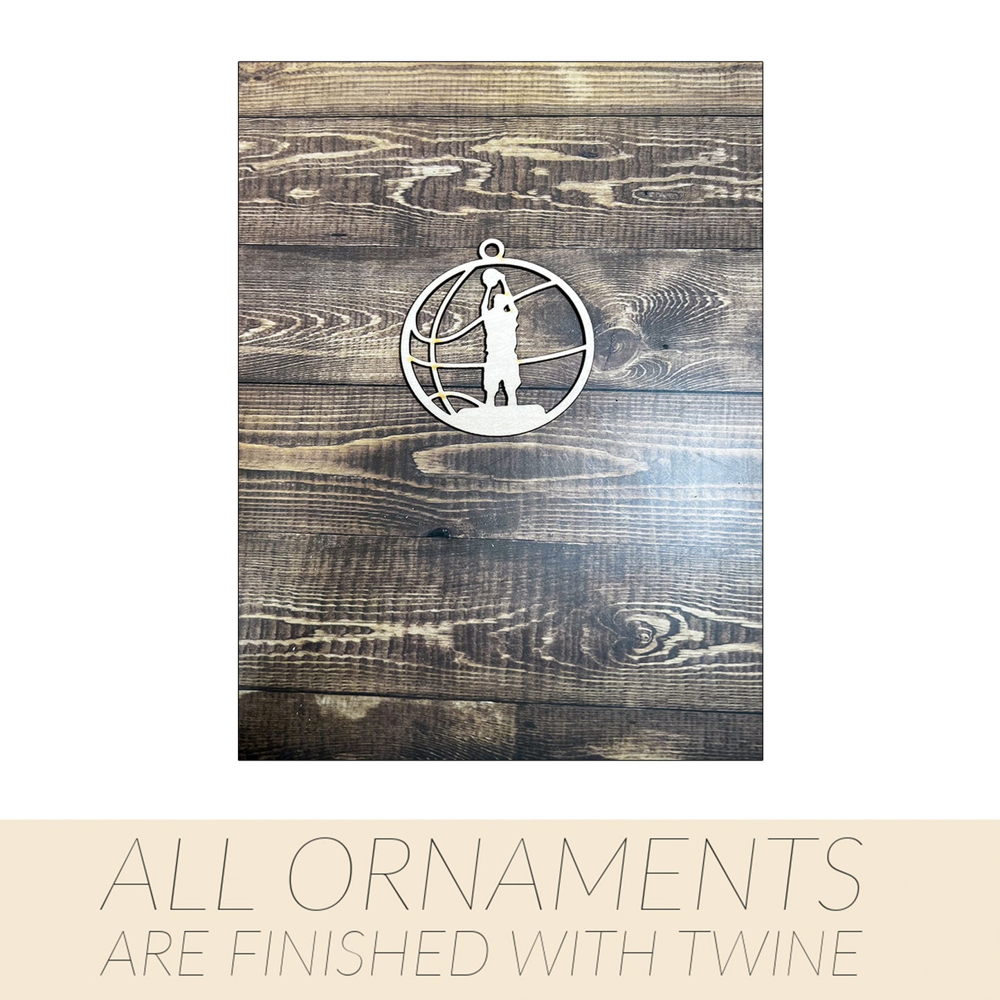 Basketball Ornament, Wooden Sports Ornament, Sports Ornament, Engraved Ornament, Laser Engraved Wood Ornament