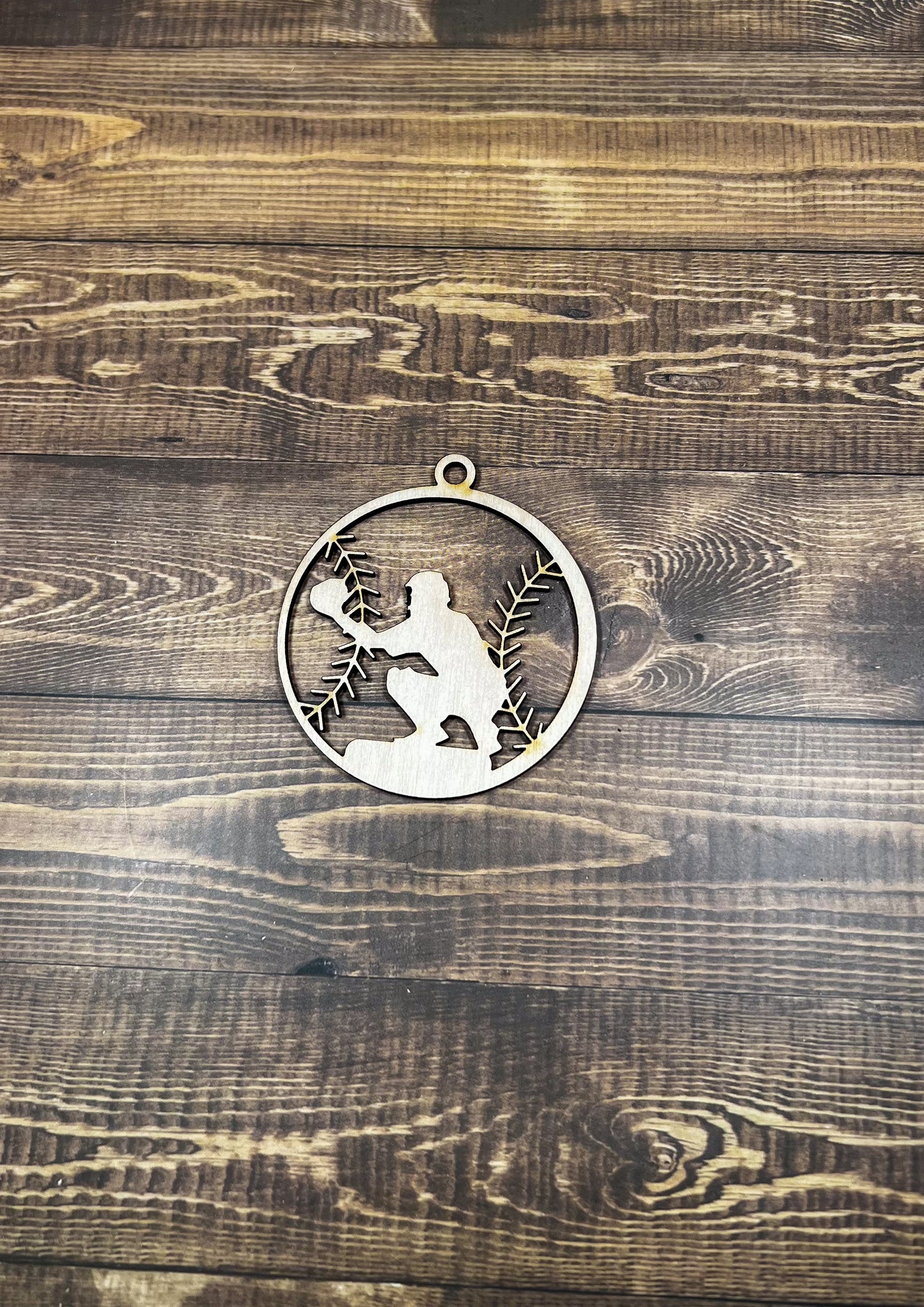 Baseball Ornament, Wooden Sports Ornament, Sports Ornament, Engraved Ornament, Laser Engraved Wood Ornament