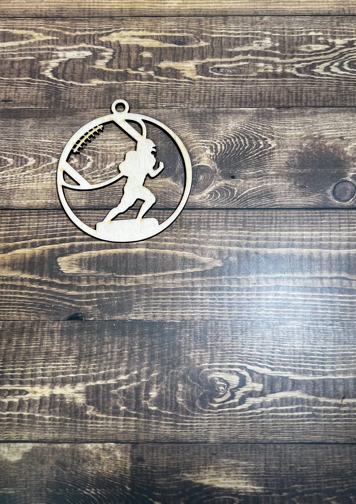 Football Ornament, Wooden Sports Ornament, Sports Ornament, Engraved Ornament, Laser Engraved Wood Ornament