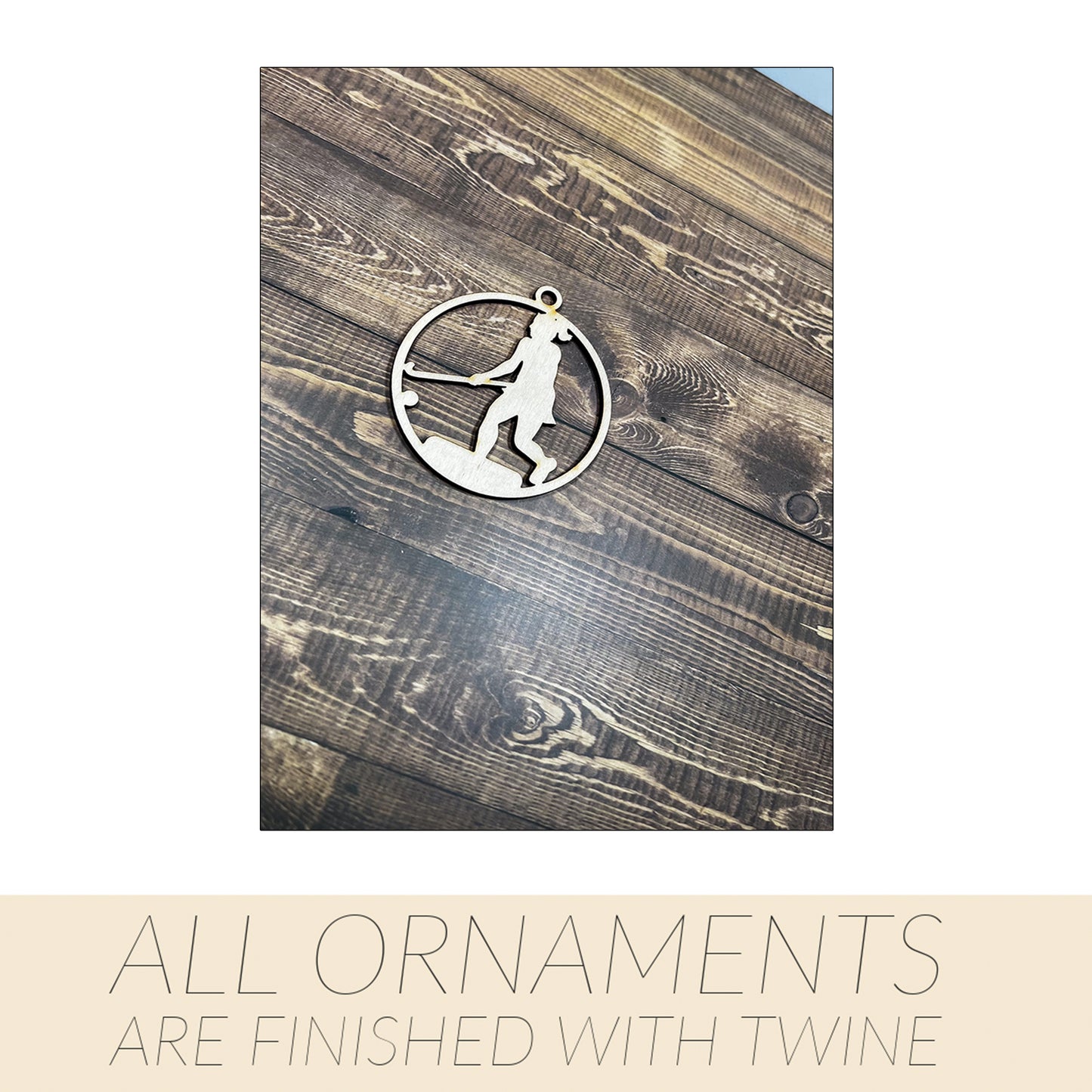 Field Hockey Ornament, Wooden Sports Ornament, Sports Ornament, Engraved Ornament, Laser Engraved Wood Ornament