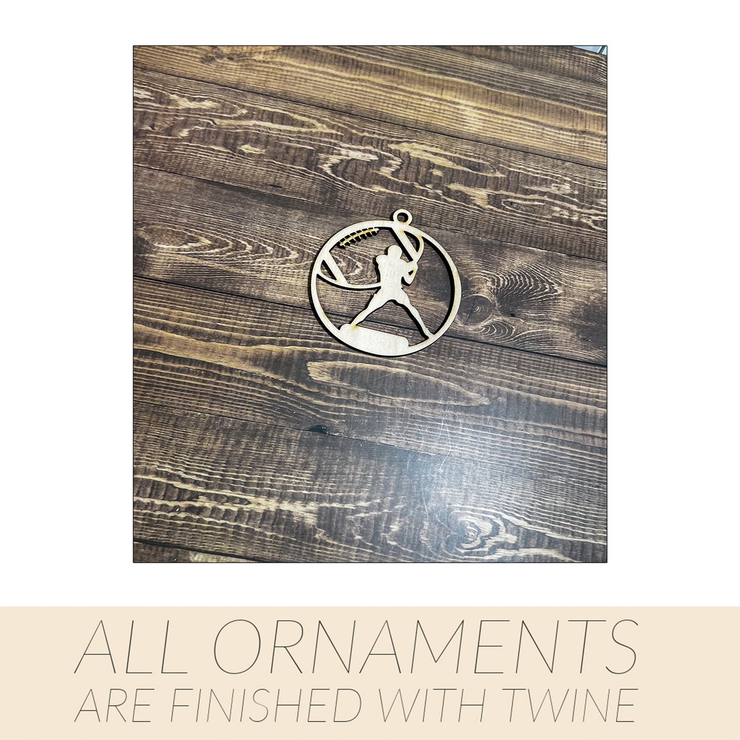 Gymnastic Ornament, Football Ornament, Wooden Sports Ornament, Sports Ornament, Engraved Ornament, Laser Engraved Wood Ornament