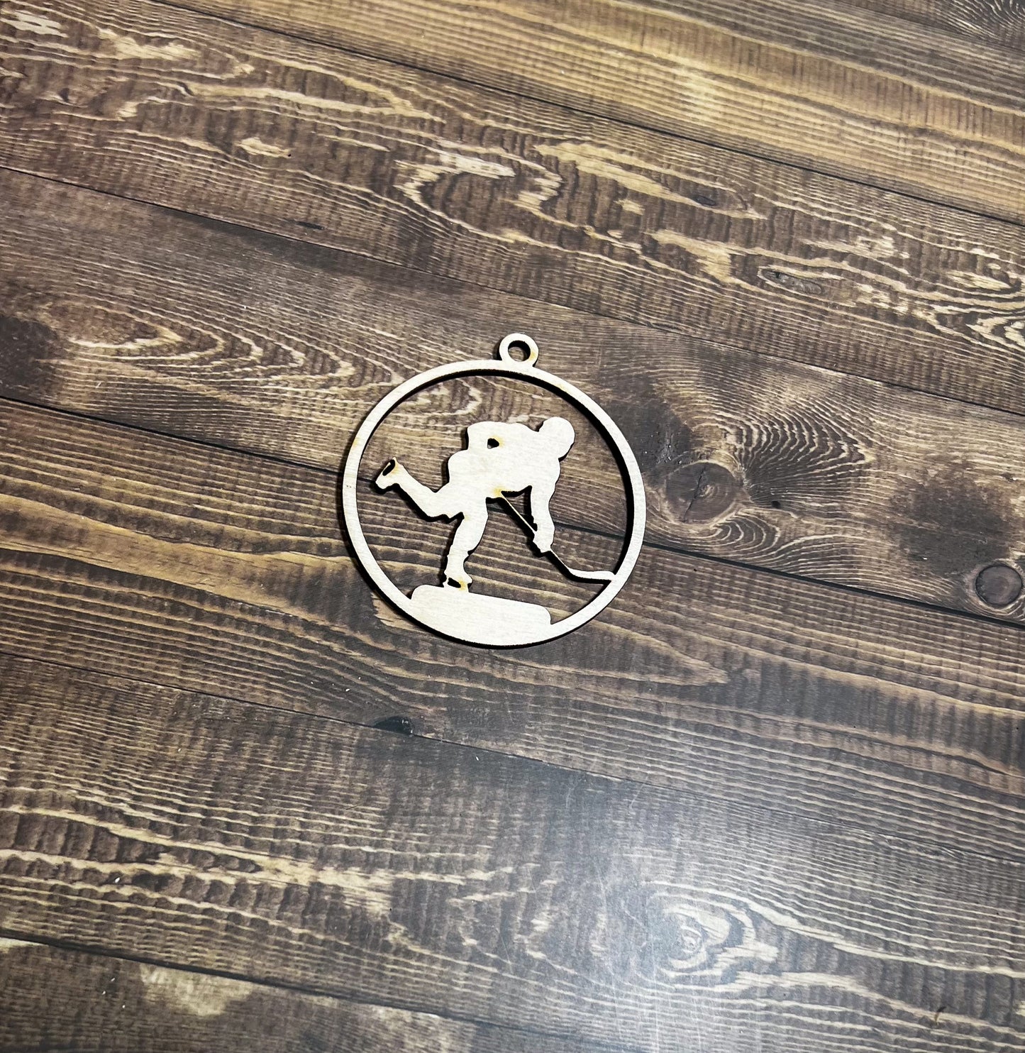 Hockey Ornament, Wooden Sports Ornament, Sports Ornament, Engraved Ornament, Laser Engraved Wood Ornament