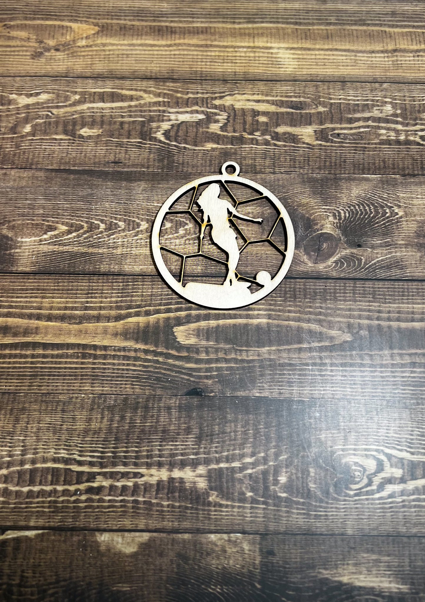 Soccer Ornament, Wooden Sports Ornament, Sports Ornament, Engraved Ornament, Laser Engraved Wood Ornament