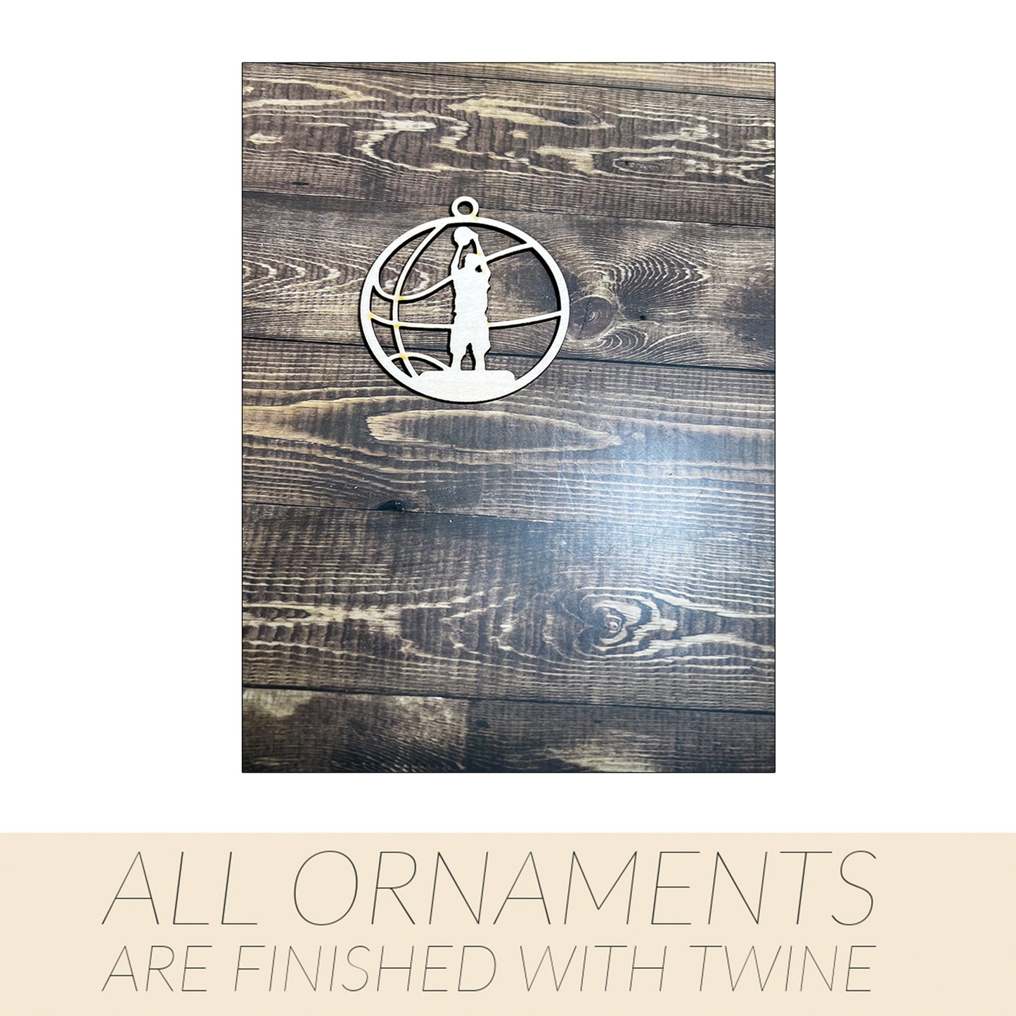 Basketball Ornament, Wooden Sports Ornament, Sports Ornament, Engraved Ornament, Laser Engraved Wood Ornament