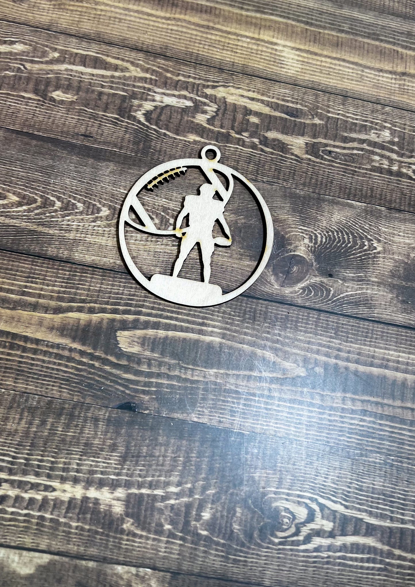 Football Ornament, Wooden Sports Ornament, Sports Ornament, Engraved Ornament, Laser Engraved Wood Ornament