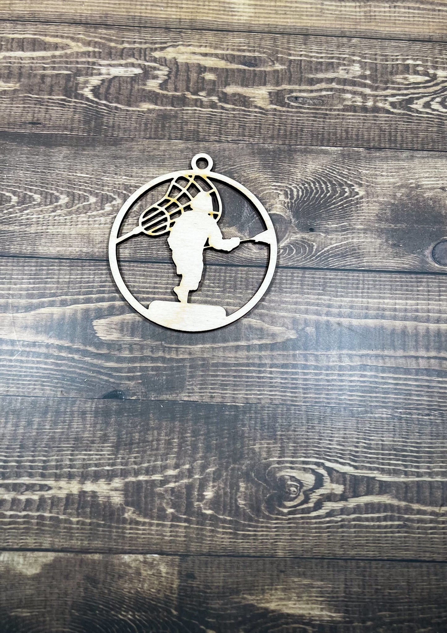 Lacrosse Ornament, Wooden Sports Ornament, Sports Ornament, Engraved Ornament, Laser Engraved Wood Ornament