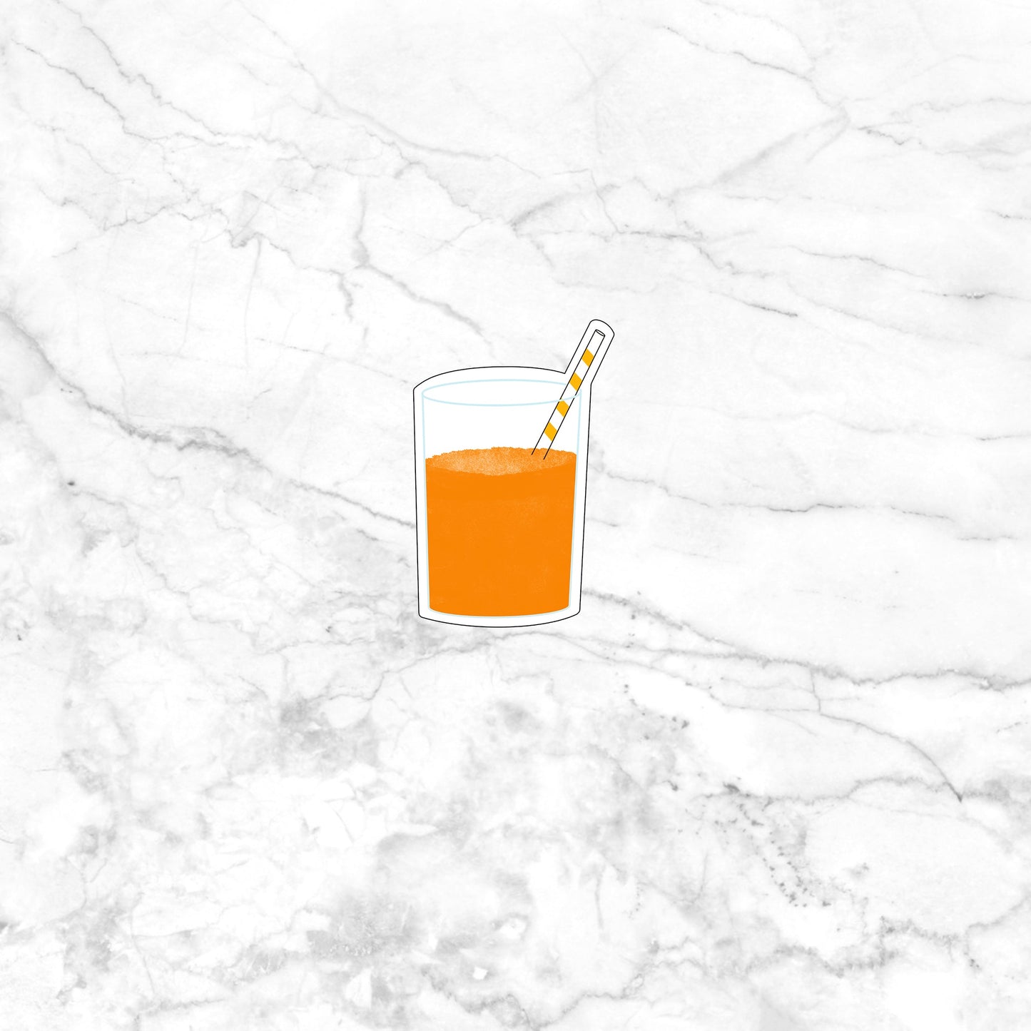 Orange Juice Sticker , Vinyl sticker , laptop sticker ,