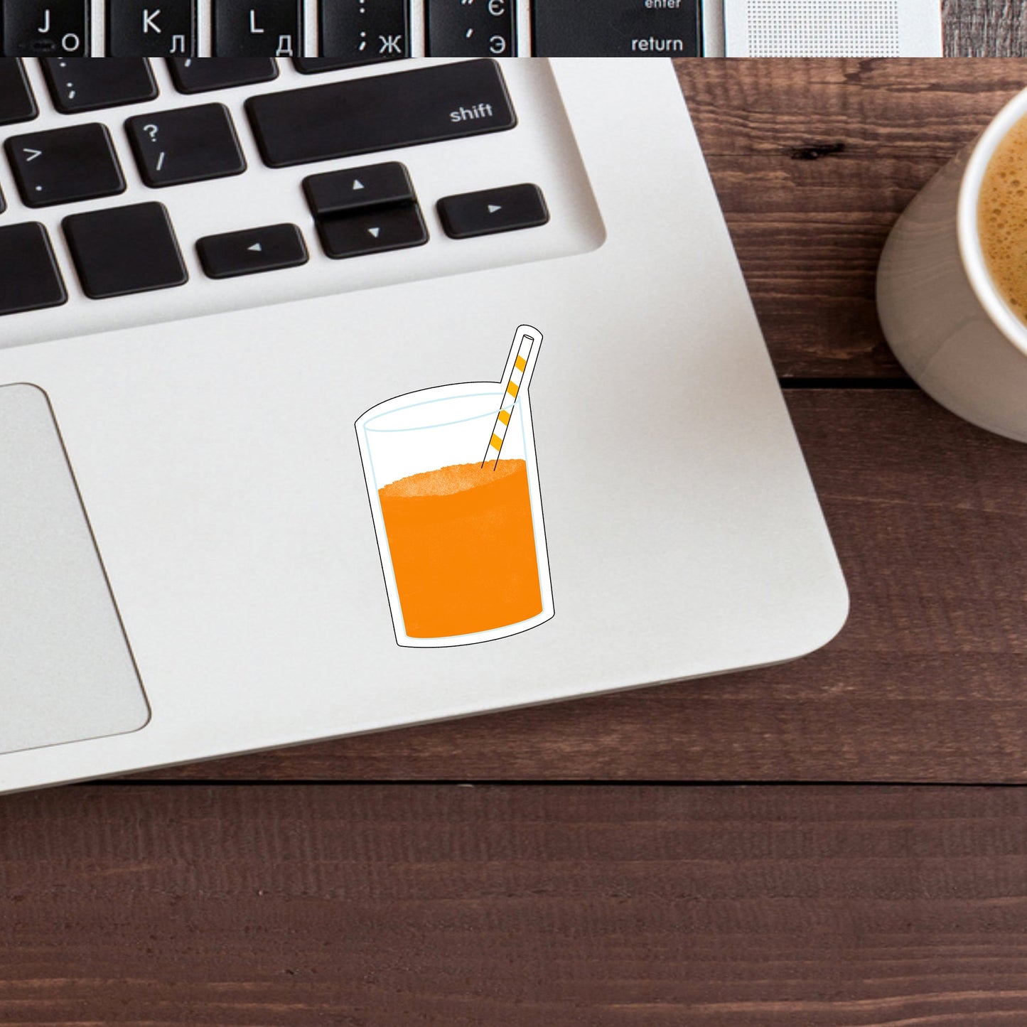 Orange Juice Sticker , Vinyl sticker , laptop sticker ,
