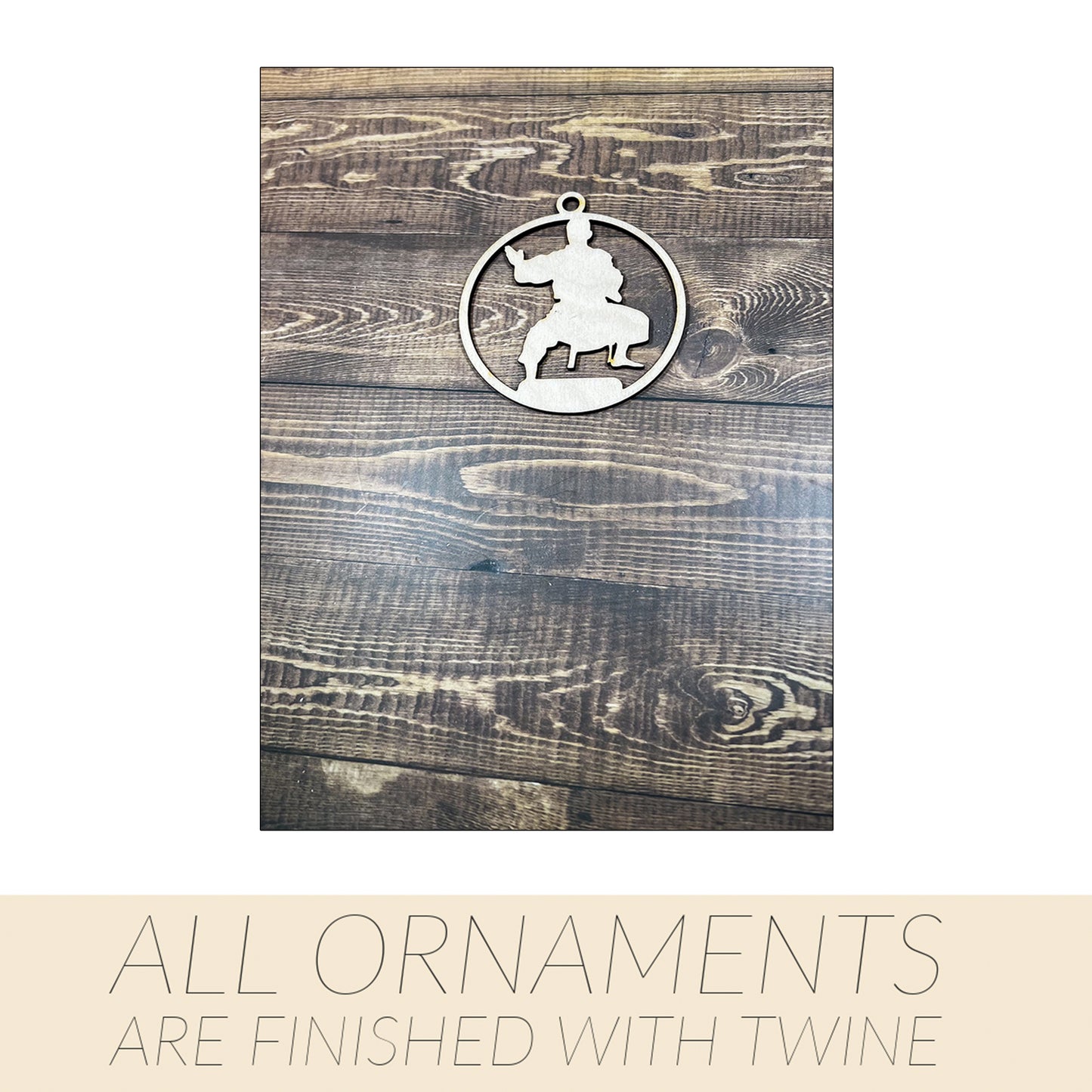 Karate Ornament, Wooden Sports Ornament, Sports Ornament, Engraved Ornament, Laser Engraved Wood Ornament