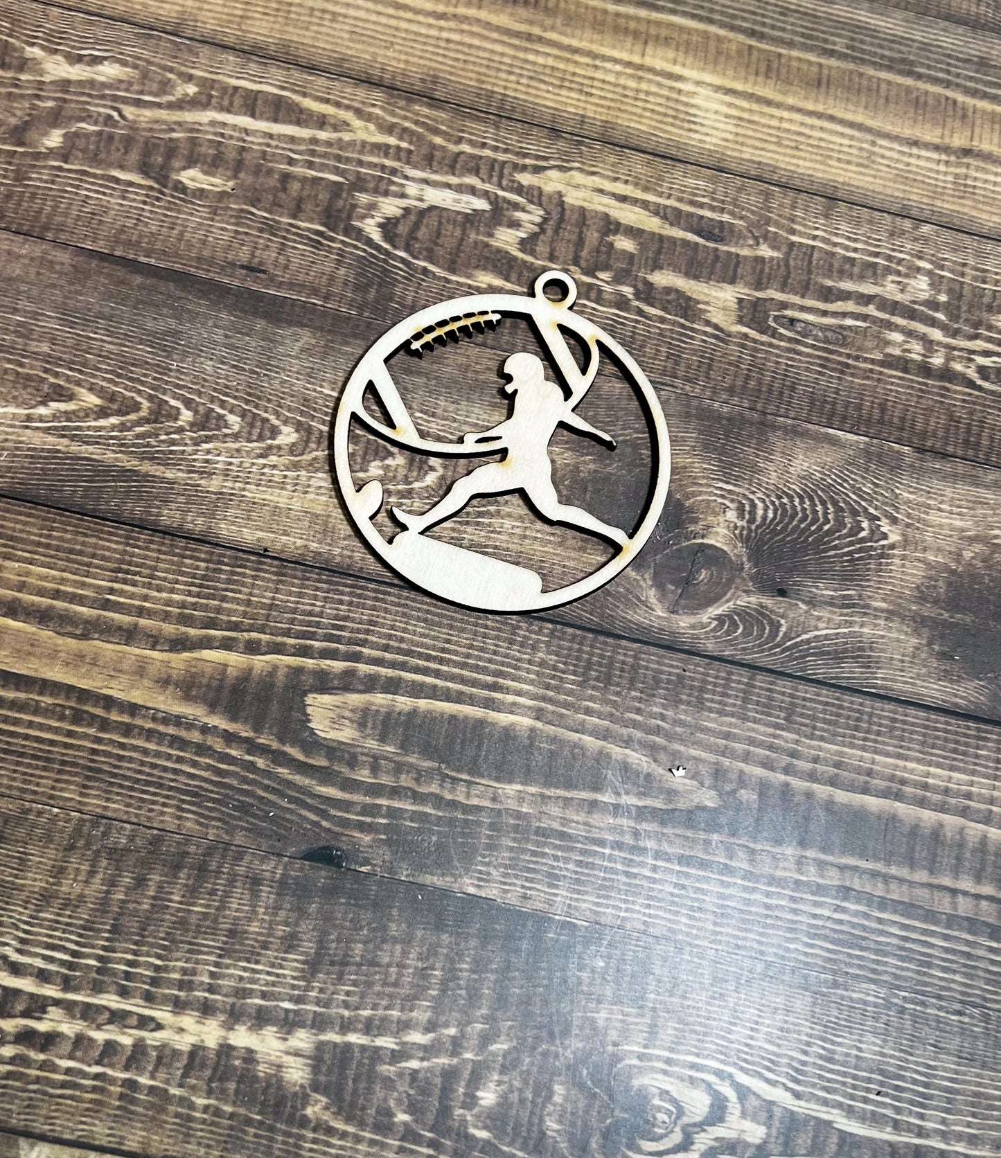 Football Ornament, Wooden Sports Ornament, Sports Ornament, Engraved Ornament, Laser Engraved Wood Ornament
