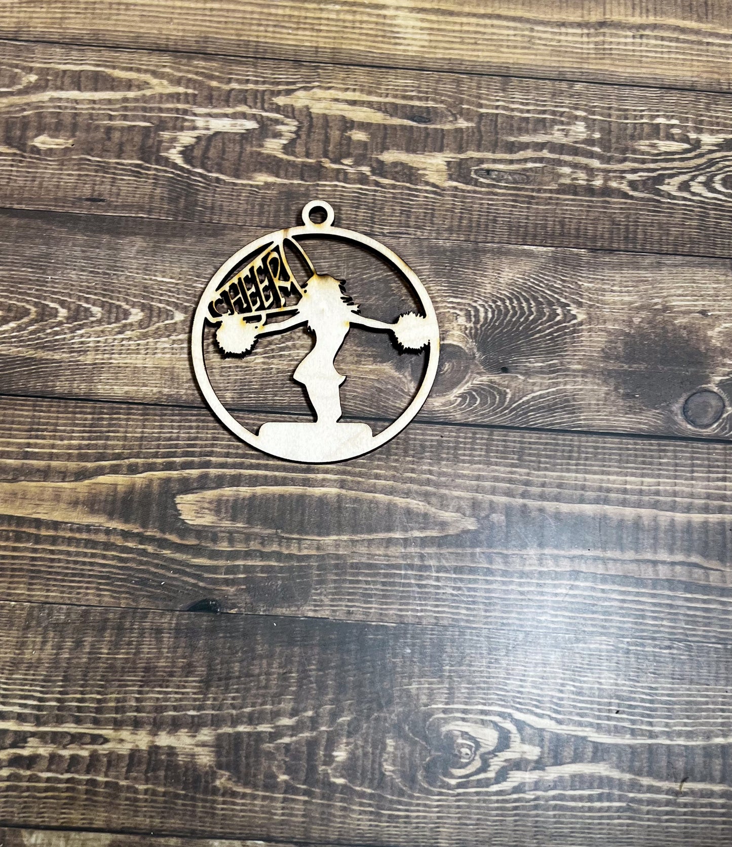 Cheerleading Ornament, Wooden Sports Ornament, Sports Ornament, Engraved Ornament, Laser Engraved Wood Ornament