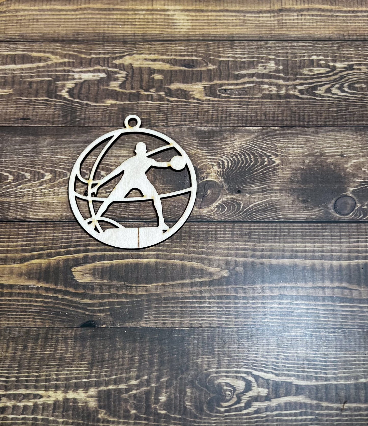 Basketball Ornament, Wooden Sports Ornament, Sports Ornament, Engraved Ornament, Laser Engraved Wood Ornament