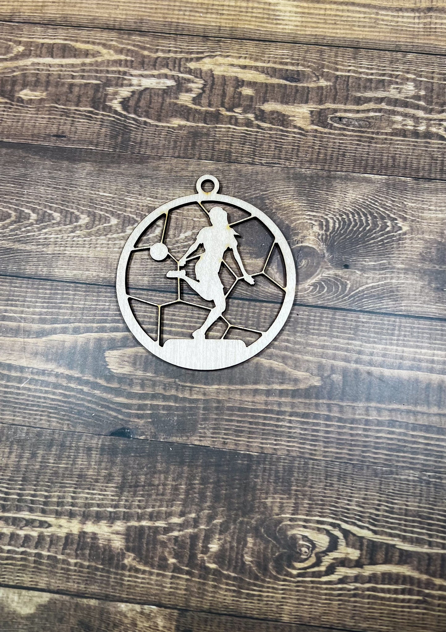Soccer Ornament, Wooden Sports Ornament, Sports Ornament, Engraved Ornament, Laser Engraved Wood Ornament