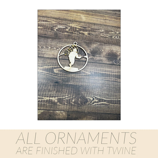 Lacrosse Ornament, Wooden Sports Ornament, Sports Ornament, Engraved Ornament, Laser Engraved Wood Ornament