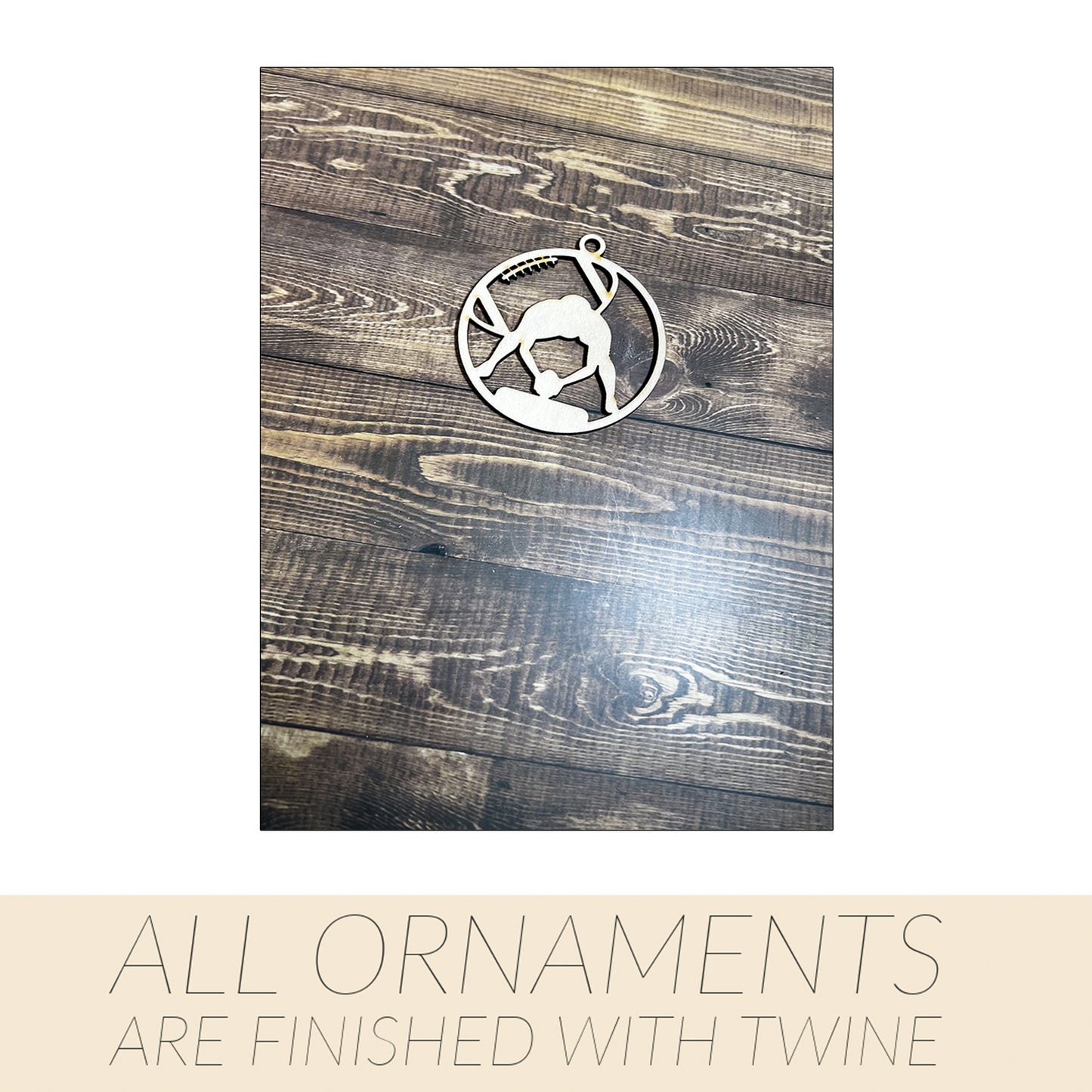 Football Ornament, Wooden Sports Ornament, Sports Ornament, Engraved Ornament, Laser Engraved Wood Ornament