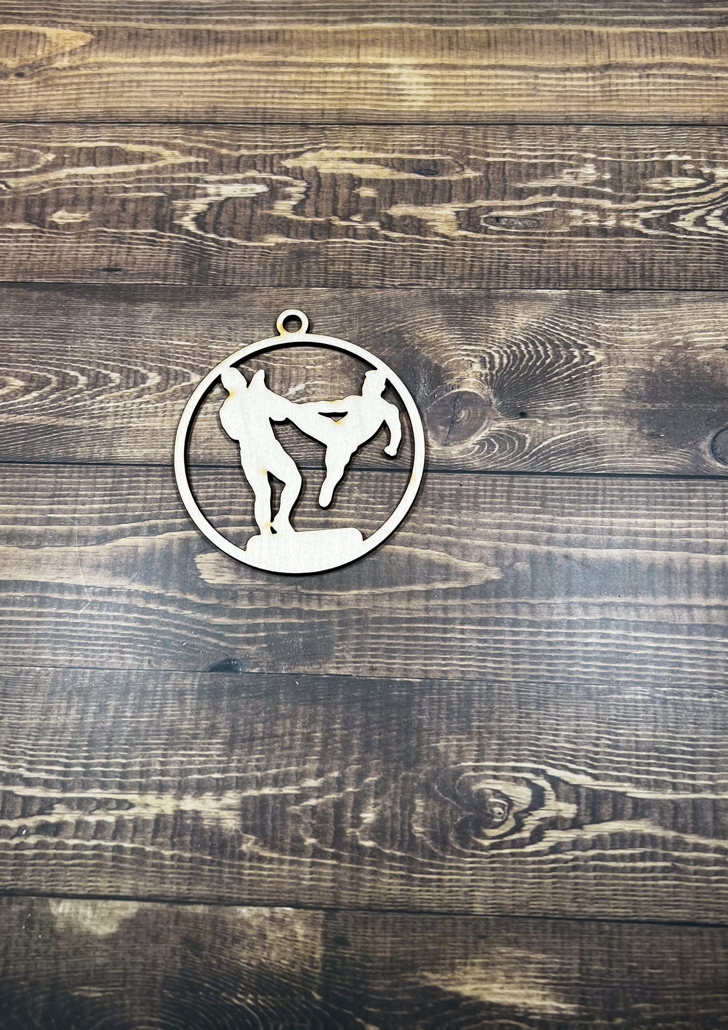 Karate Ornament, Wooden Sports Ornament, Sports Ornament, Engraved Ornament, Laser Engraved Wood Ornament