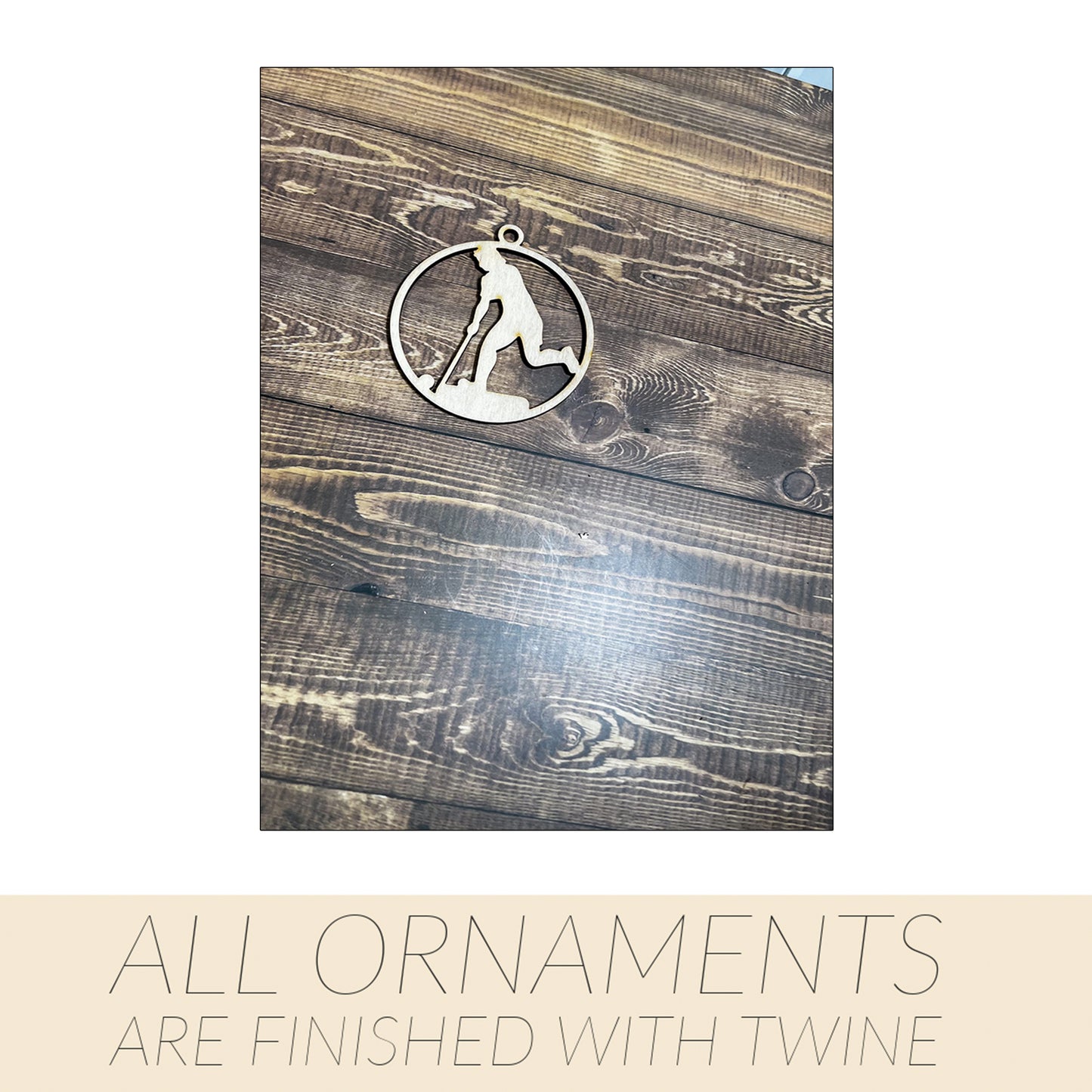 Field Hockey Ornament, Wooden Sports Ornament, Sports Ornament, Engraved Ornament, Laser Engraved Wood Ornament