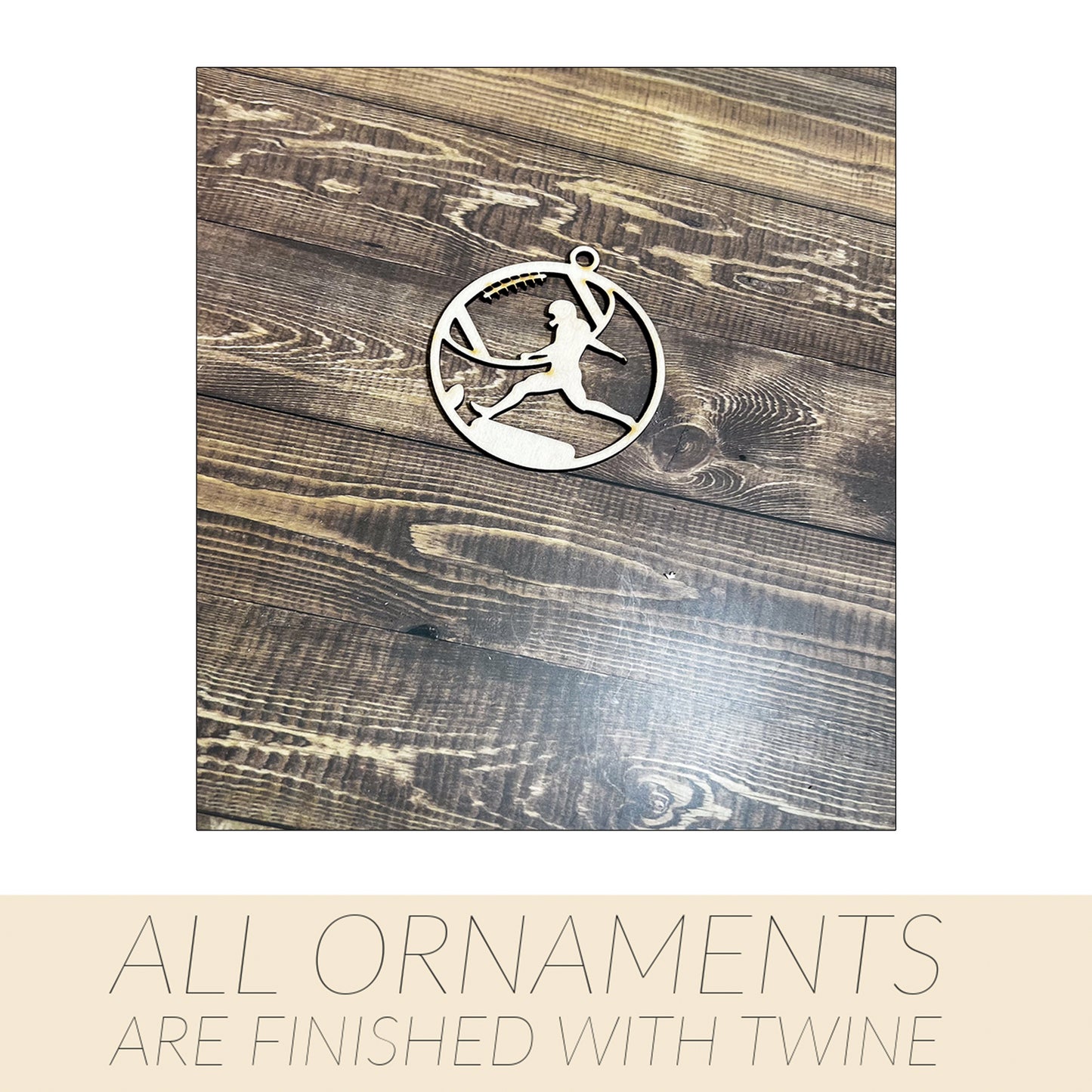 Football Ornament, Wooden Sports Ornament, Sports Ornament, Engraved Ornament, Laser Engraved Wood Ornament