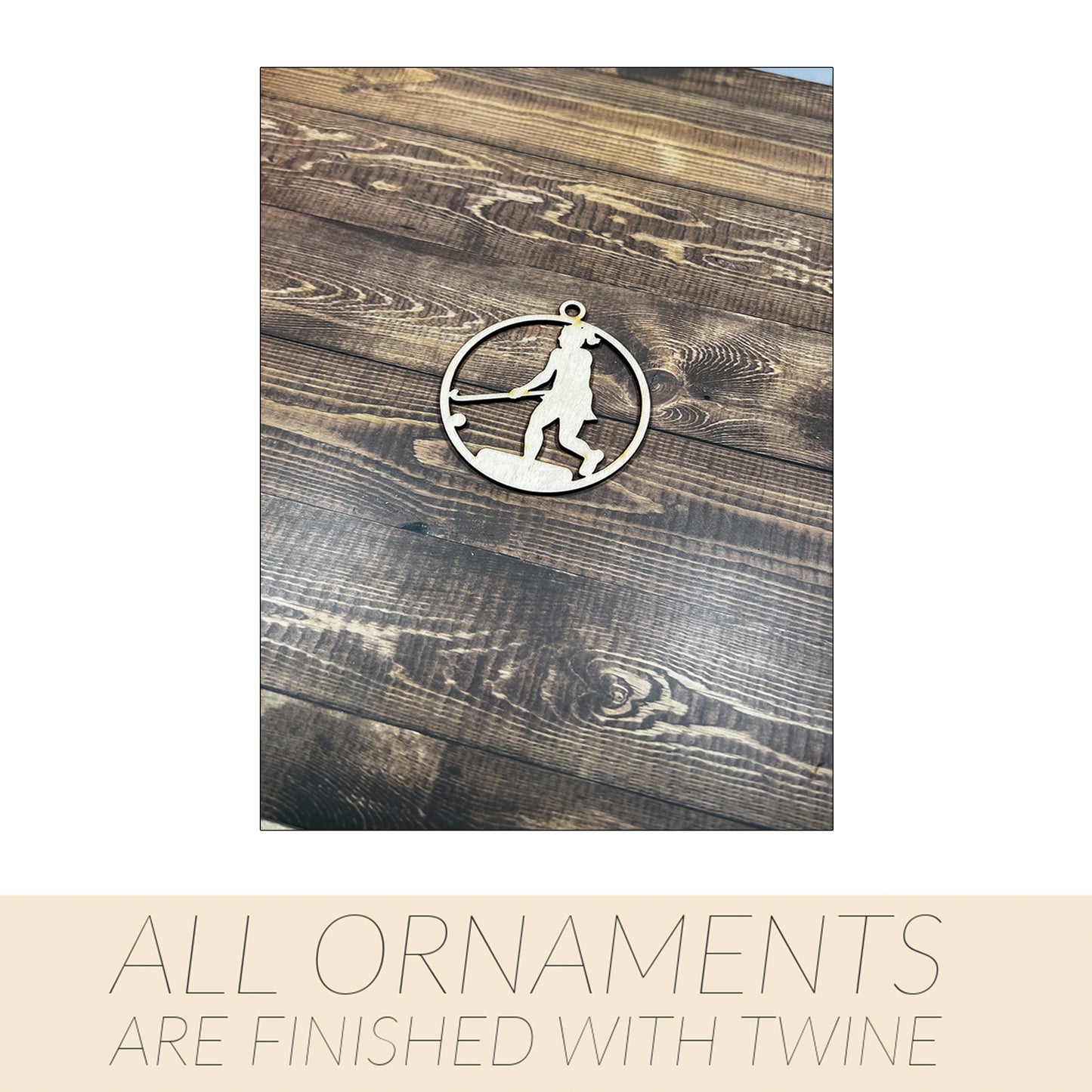 Field Hockey Ornament, Wooden Sports Ornament, Sports Ornament, Engraved Ornament, Laser Engraved Wood Ornament