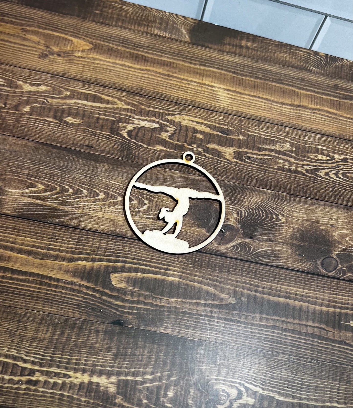 Gymnastic Ornament, Wooden Sports Ornament, Sports Ornament, Engraved Ornament, Laser Engraved Wood Ornament