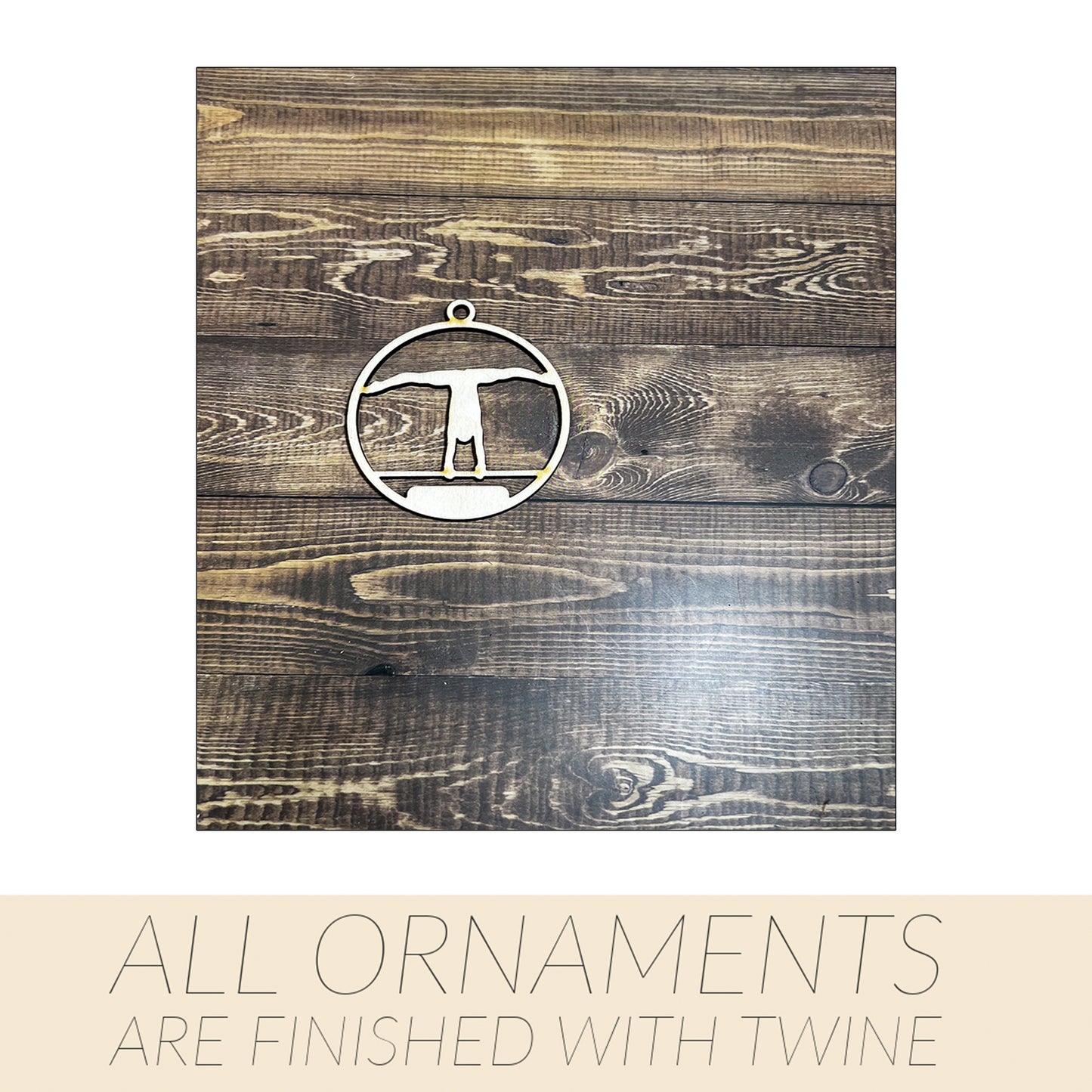 Gymnastic Ornament, Wooden Sports Ornament, Sports Ornament, Engraved Ornament, Laser Engraved Wood Ornament