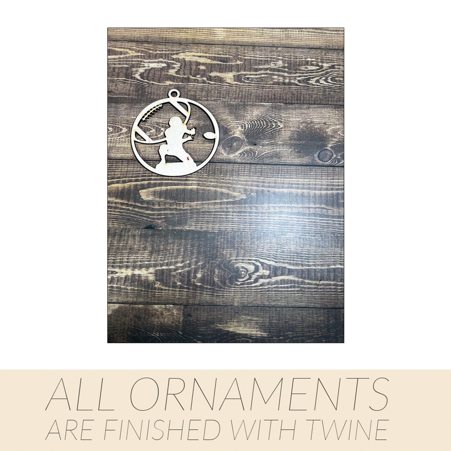 Football Ornament, Wooden Sports Ornament, Sports Ornament, Engraved Ornament, Laser Engraved Wood Ornament
