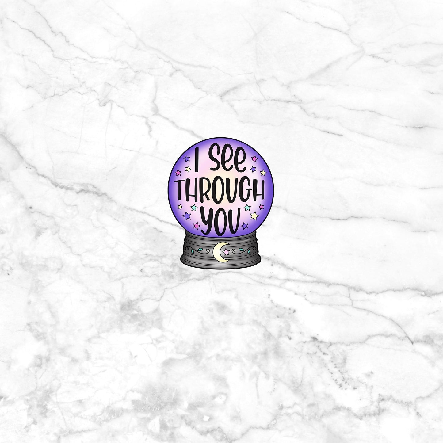 Pastal Goth Sticker,  crystal ball Sticker