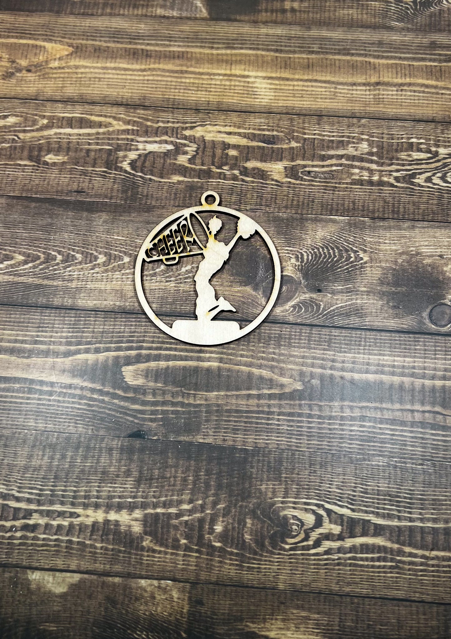 Cheerleading Ornament, Wooden Sports Ornament, Sports Ornament, Engraved Ornament, Laser Engraved Wood Ornament